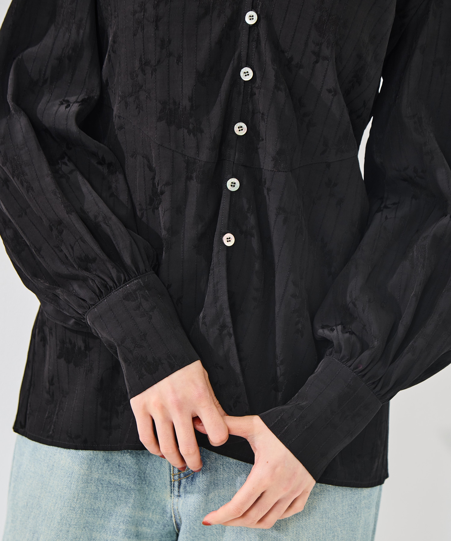 ROSE JACQUARD SAILOR COLLAR BLOUSE FETICO