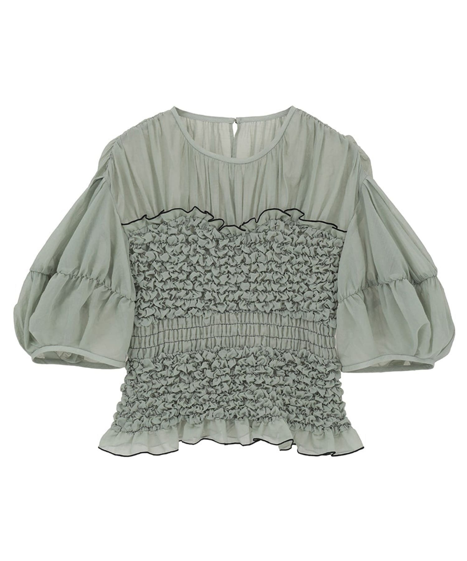 COLOR STITCHED SHIRRING TOPS CLANE