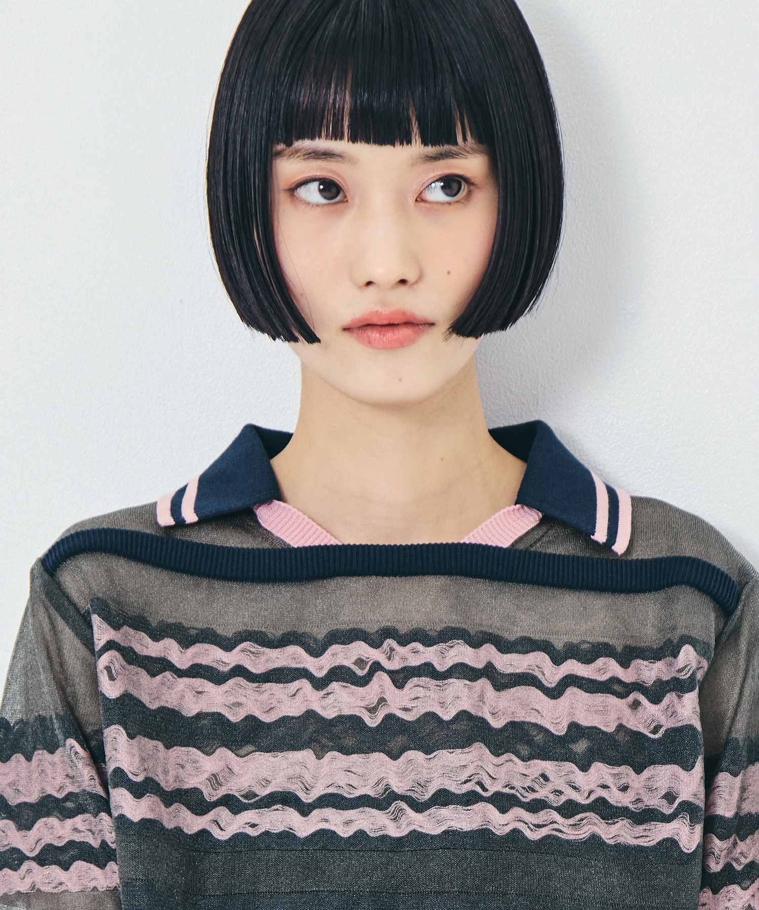 26WCL-N01307(波柄透けニット) kolor