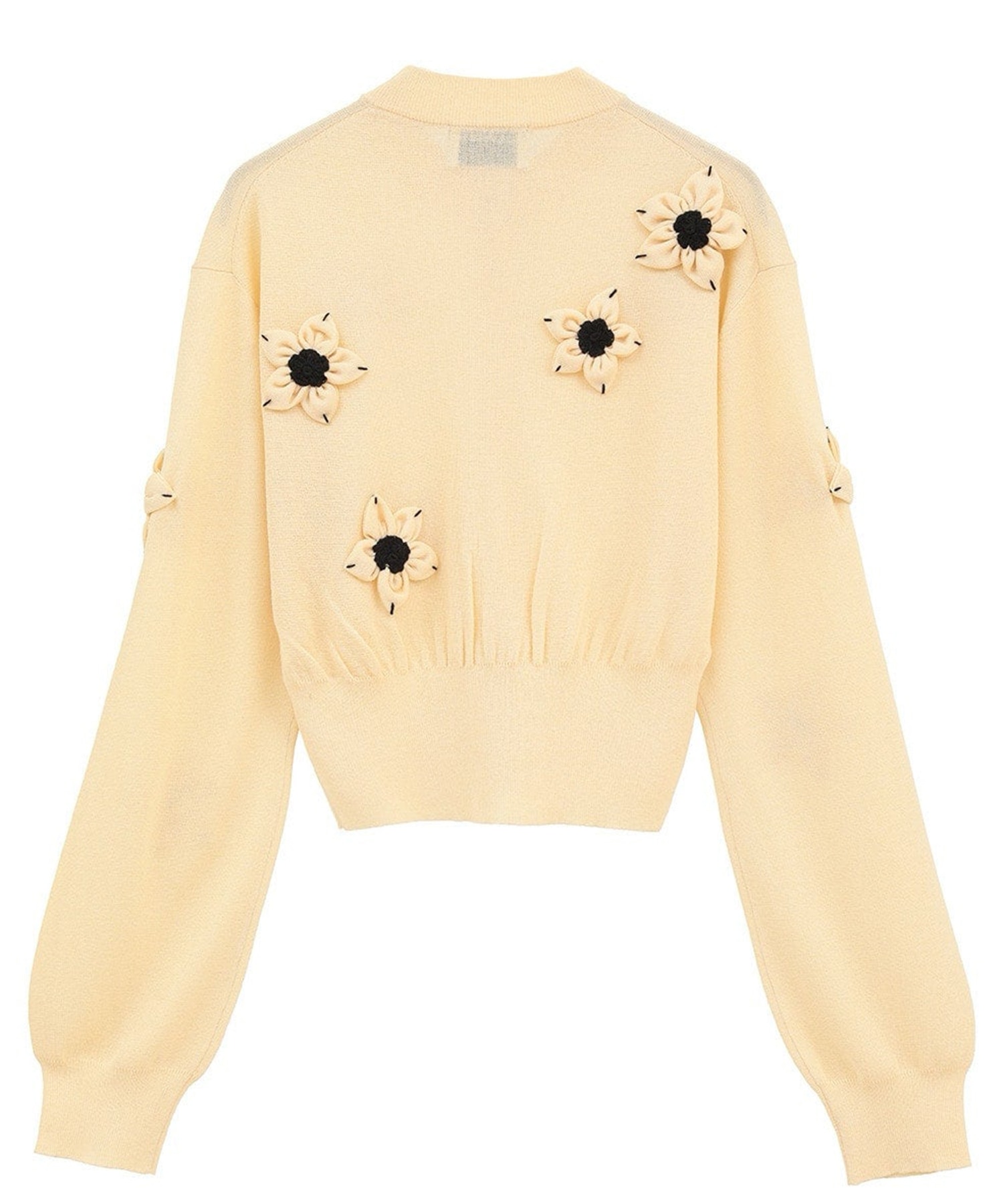 FLOWER MOTIF KNIT CARDIGAN CLANE