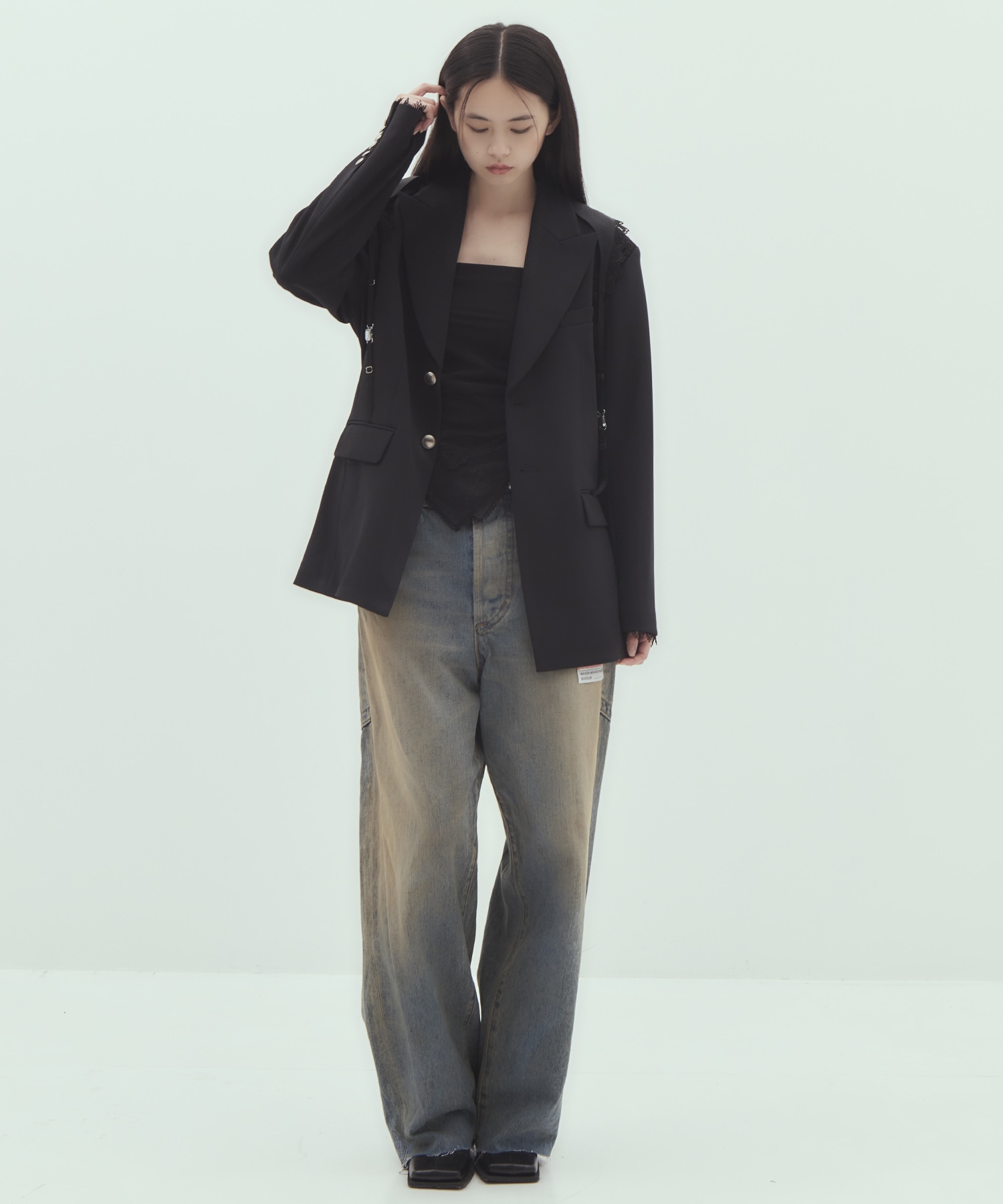 garter collar peaked lapel jacket tanakadaisuke