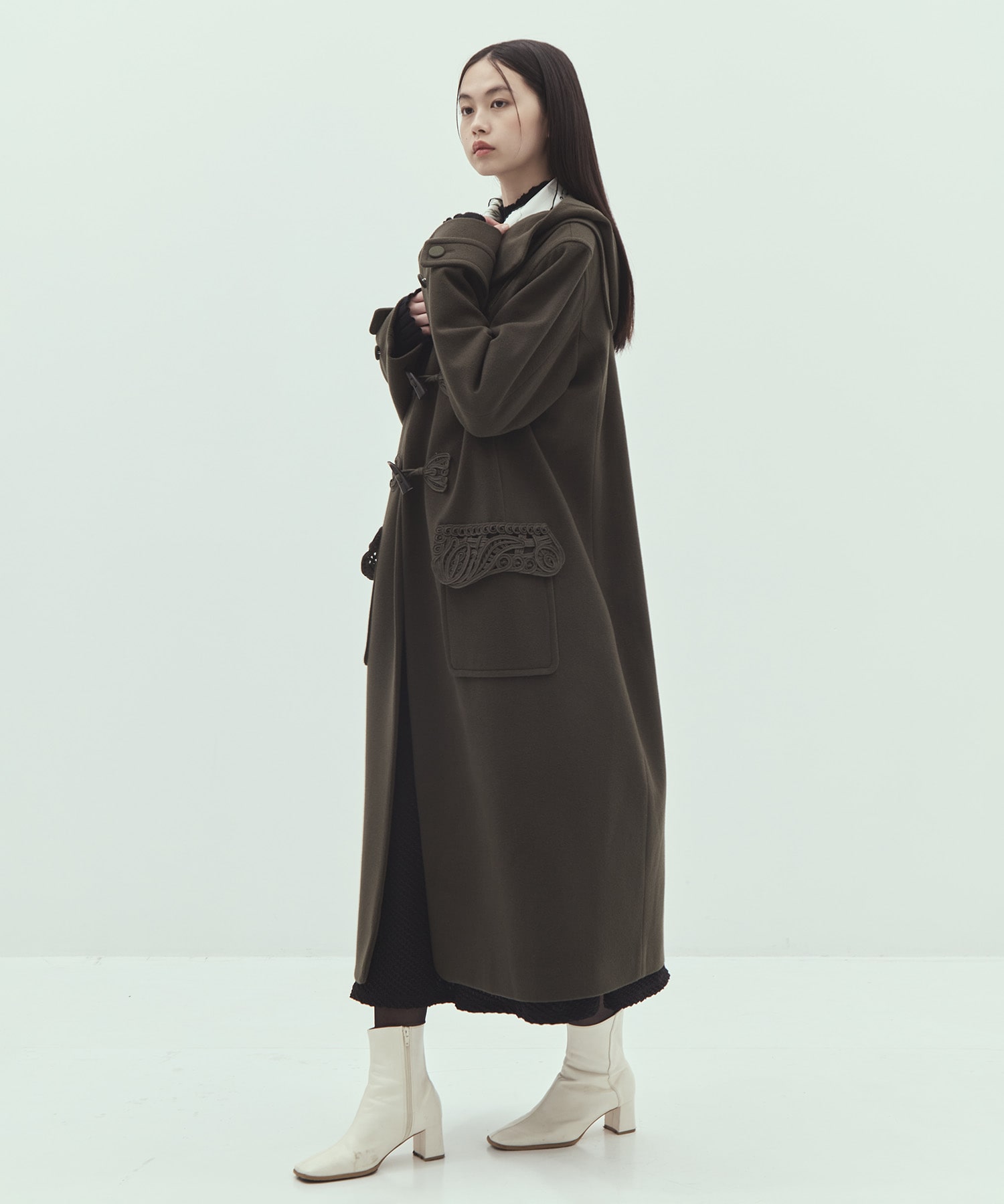 Cording Embroidery Duffle Coat Mame Kurogouchi
