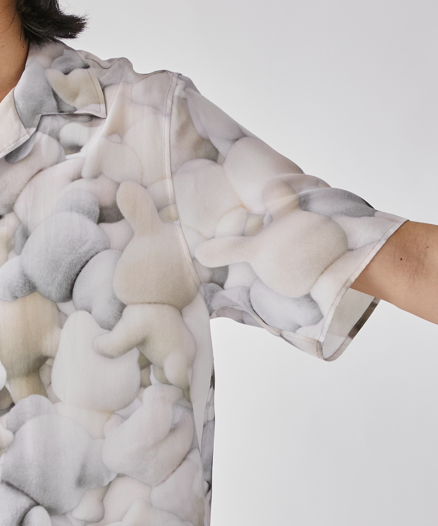 PRINT OPEN COLLAR SHIRT MASU