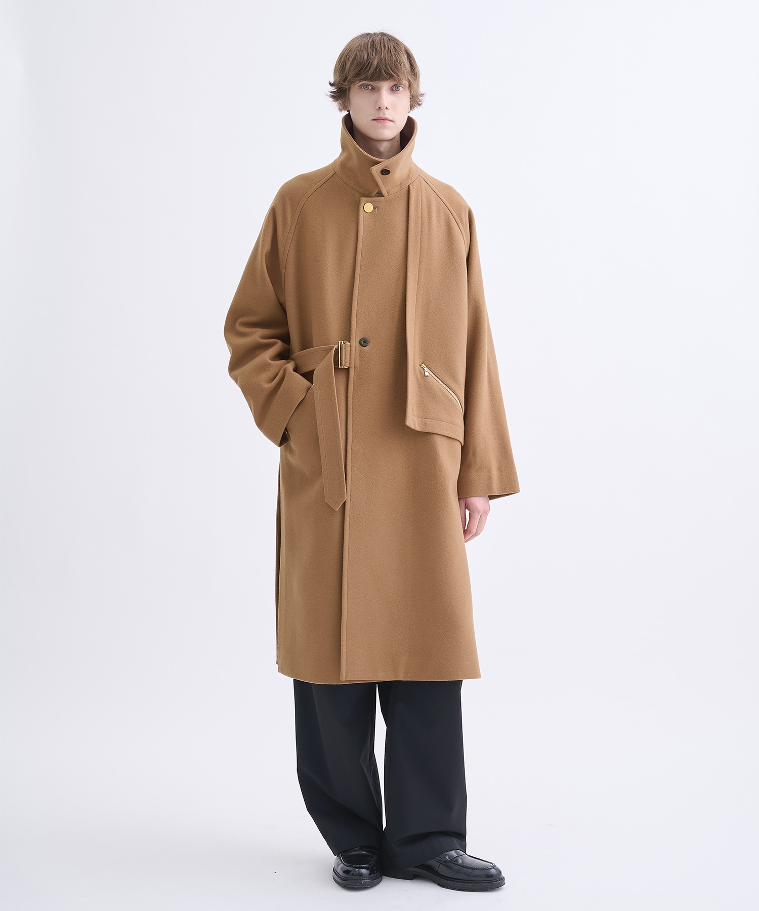 別注 Soutien Collar Tie Locken coat CULLNI