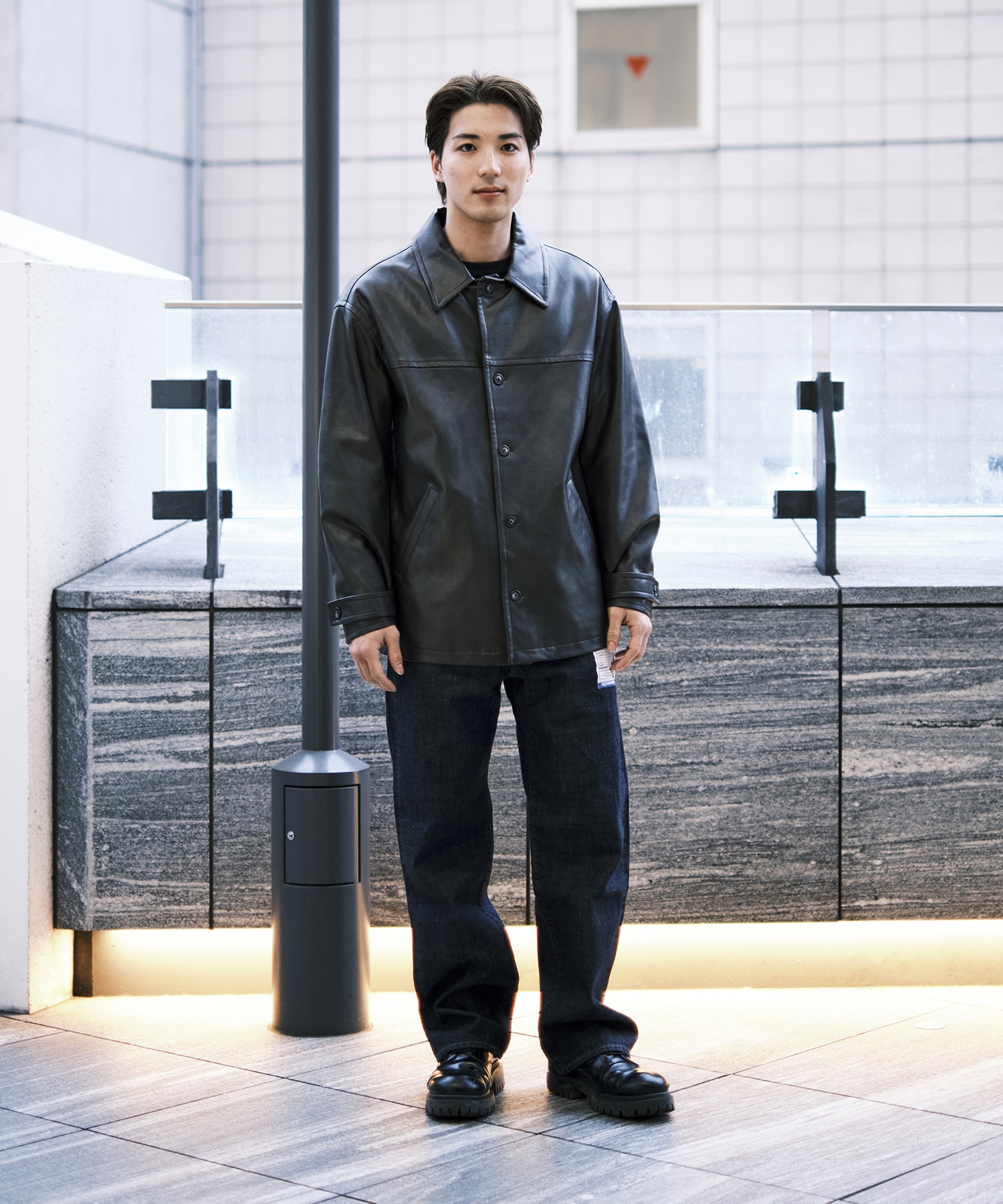別注 VEGAN LEATHER CAR COAT JieDa