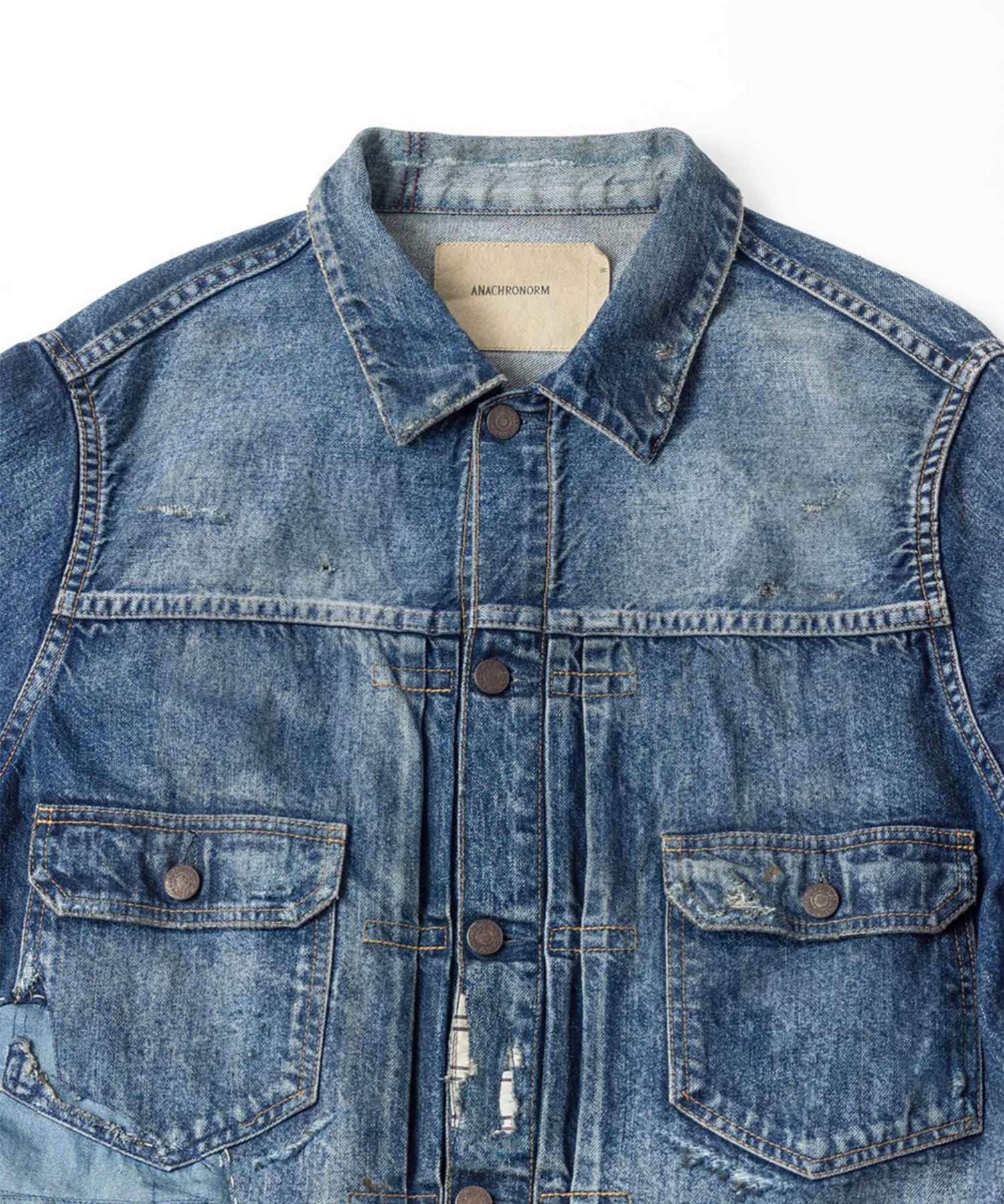 REMAKED DOUBLE POCKET DENIM JACKET ANACHRONORM