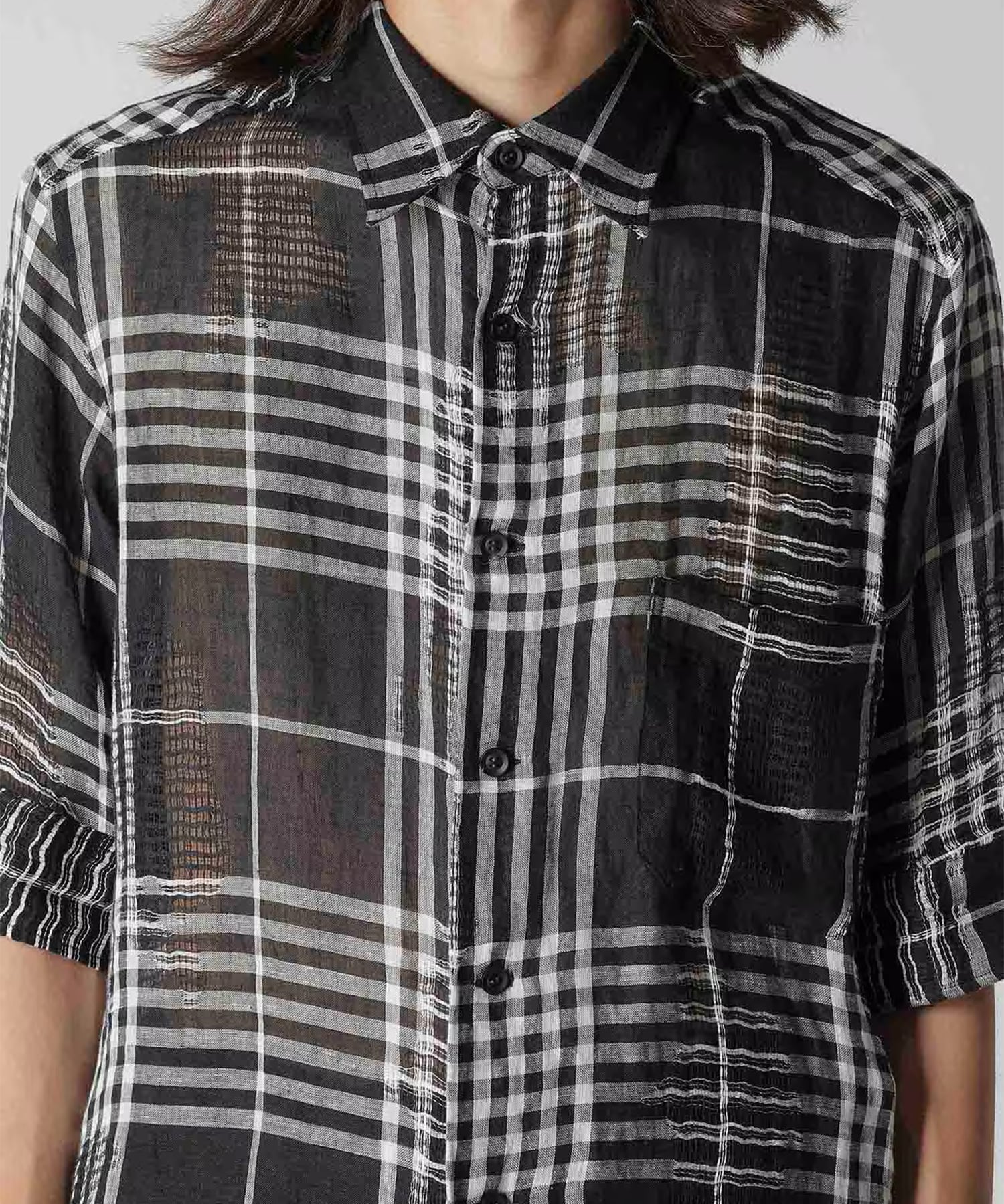 HK-B71-313 CHECK S/S SHIRT Yohji Yamamoto