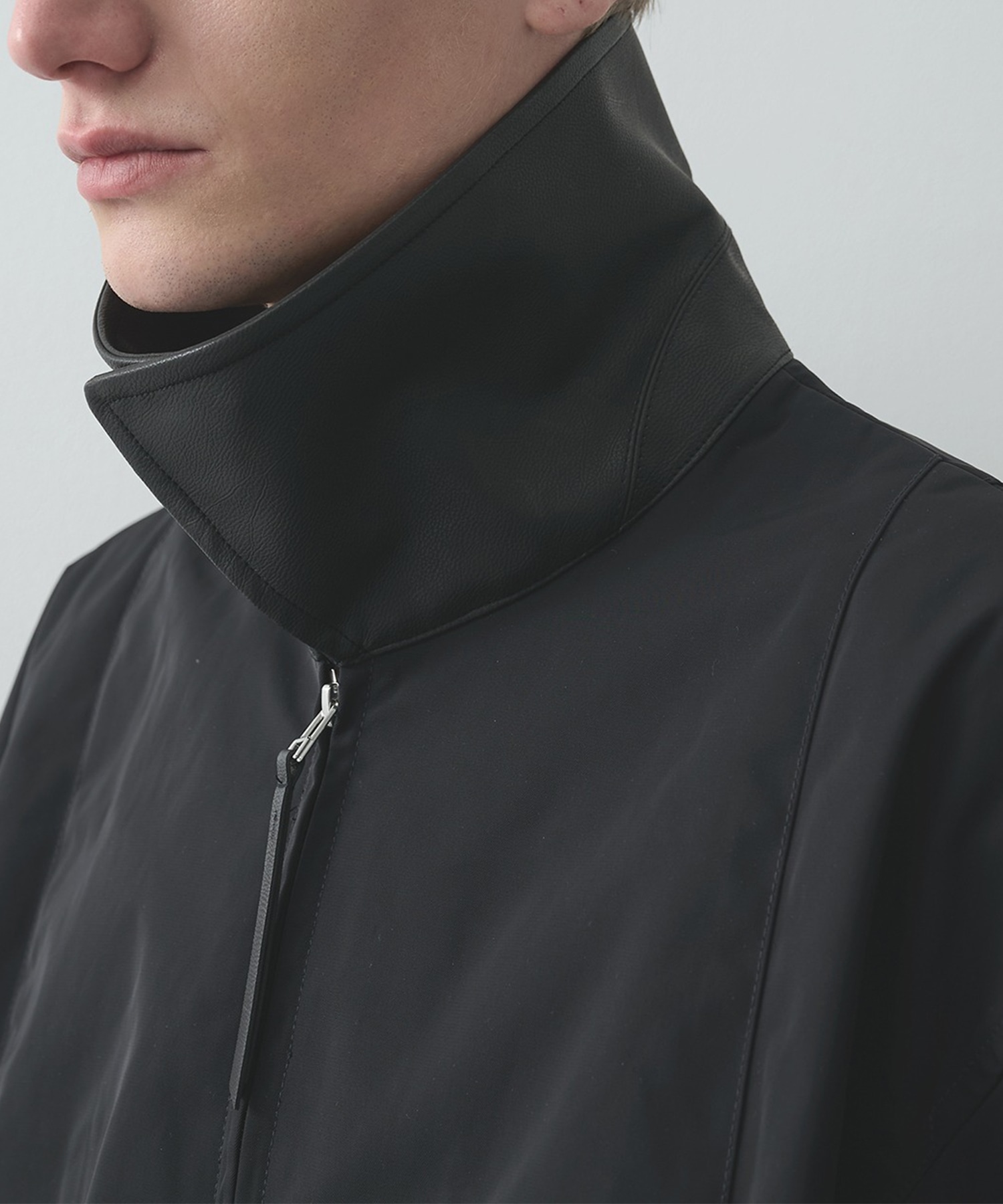 Leather collar Balloon Blouson STUDIOUS