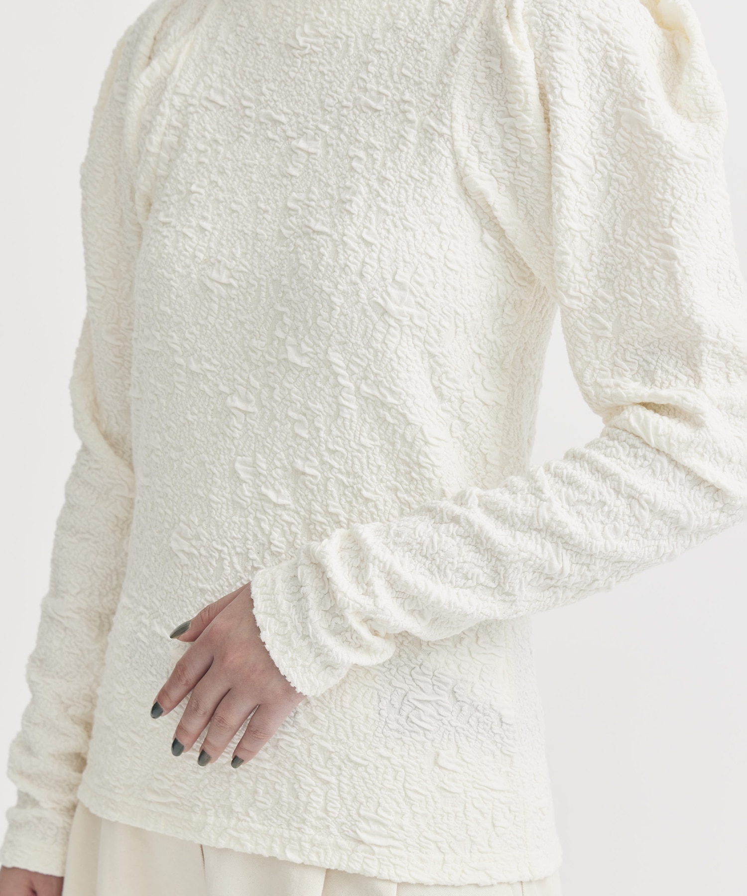 Mutton Sleeve Stretch Lace Top STUDIOUS
