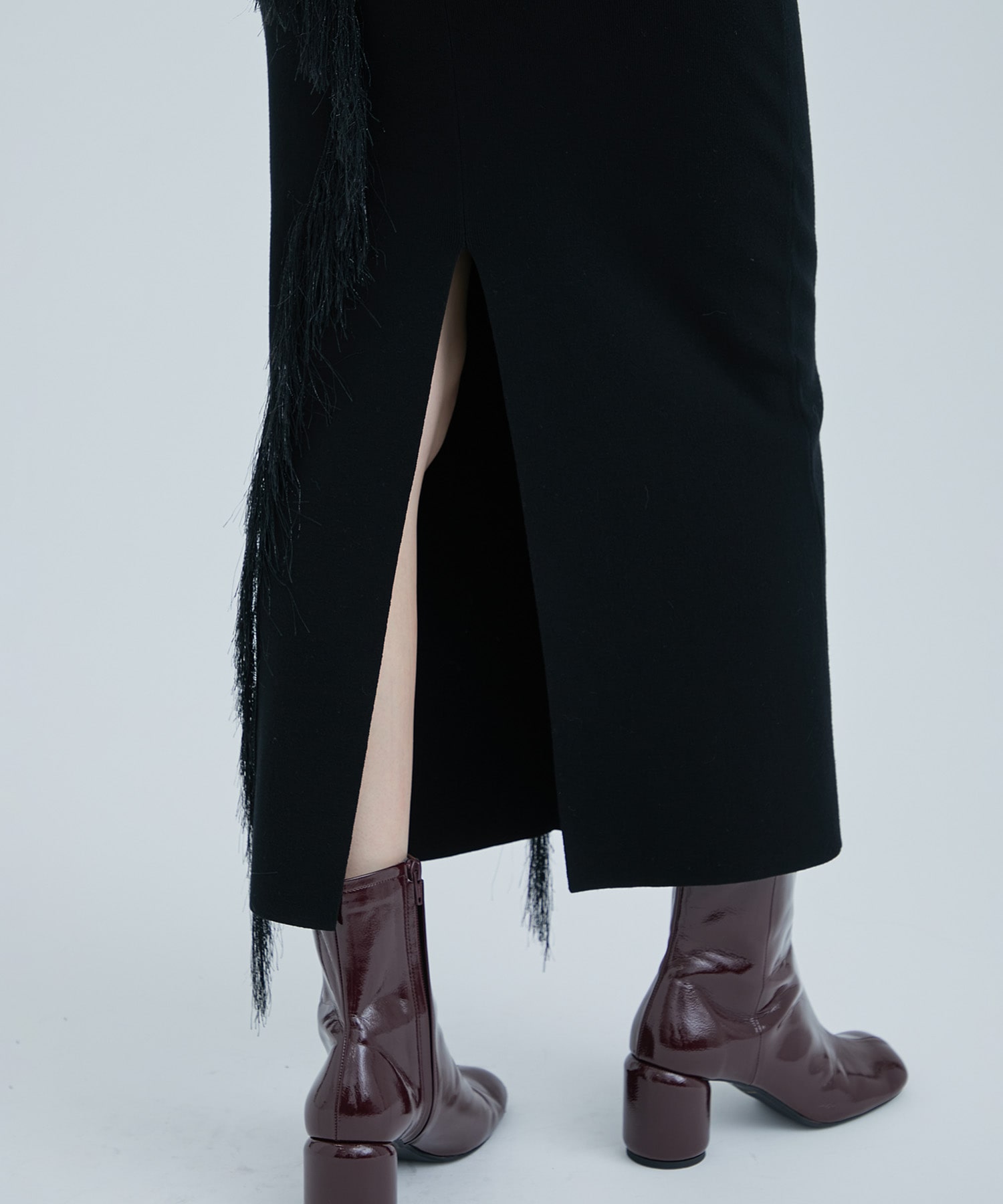 Fringe Detail Knit Skirt STUDIOUS