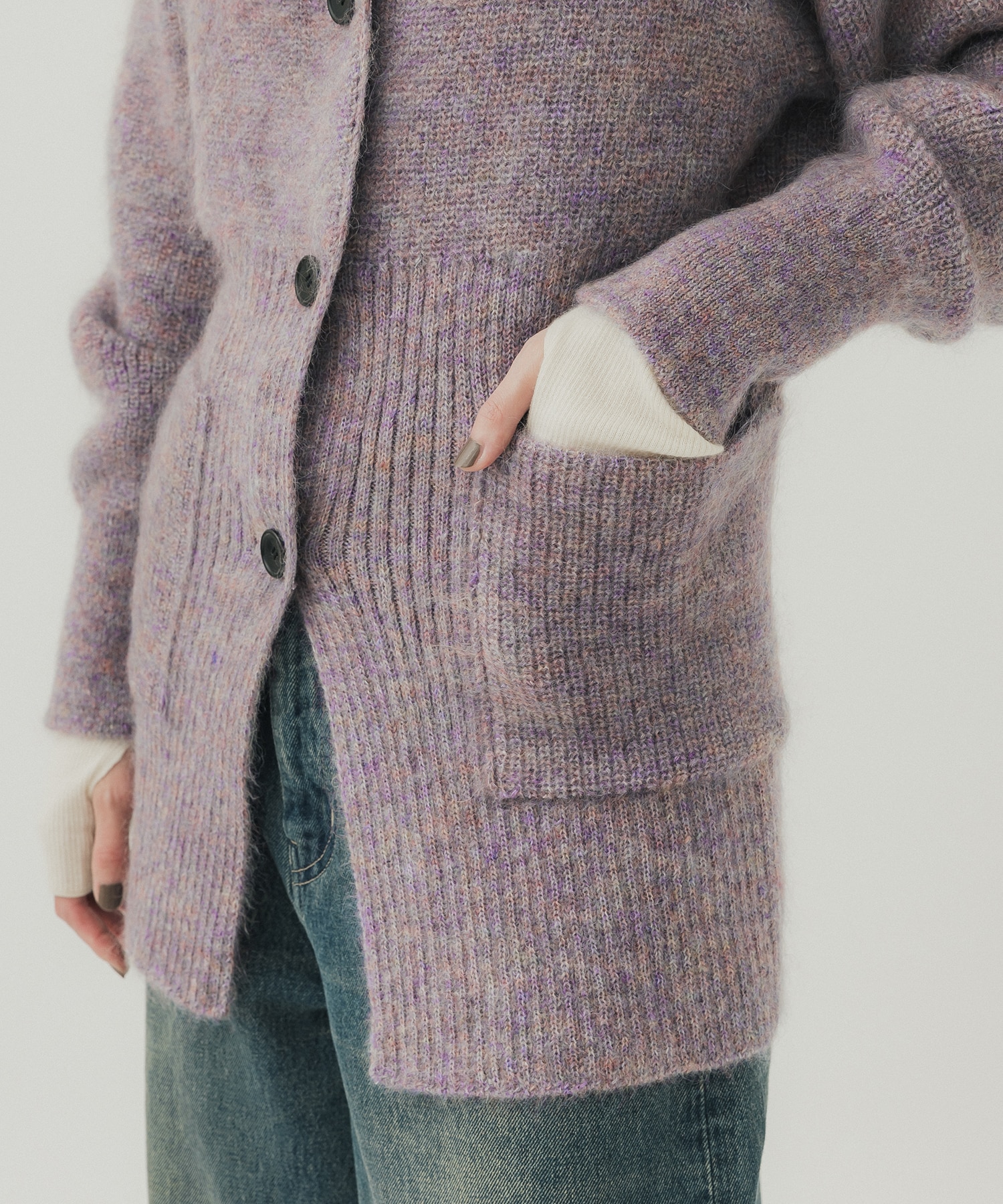 別注GRADIATION MOHAIR CARDIGAN WRAPINKNOT
