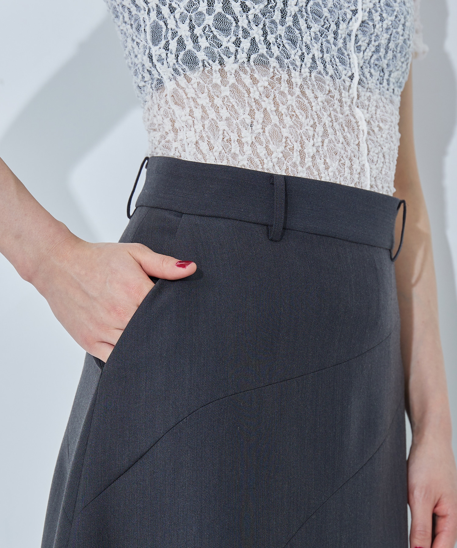 Wave Slashed Skirt STUDIOUS