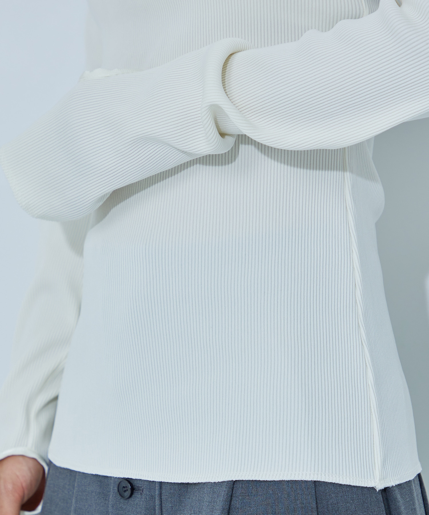 Rib high neck sleeve MUKASA