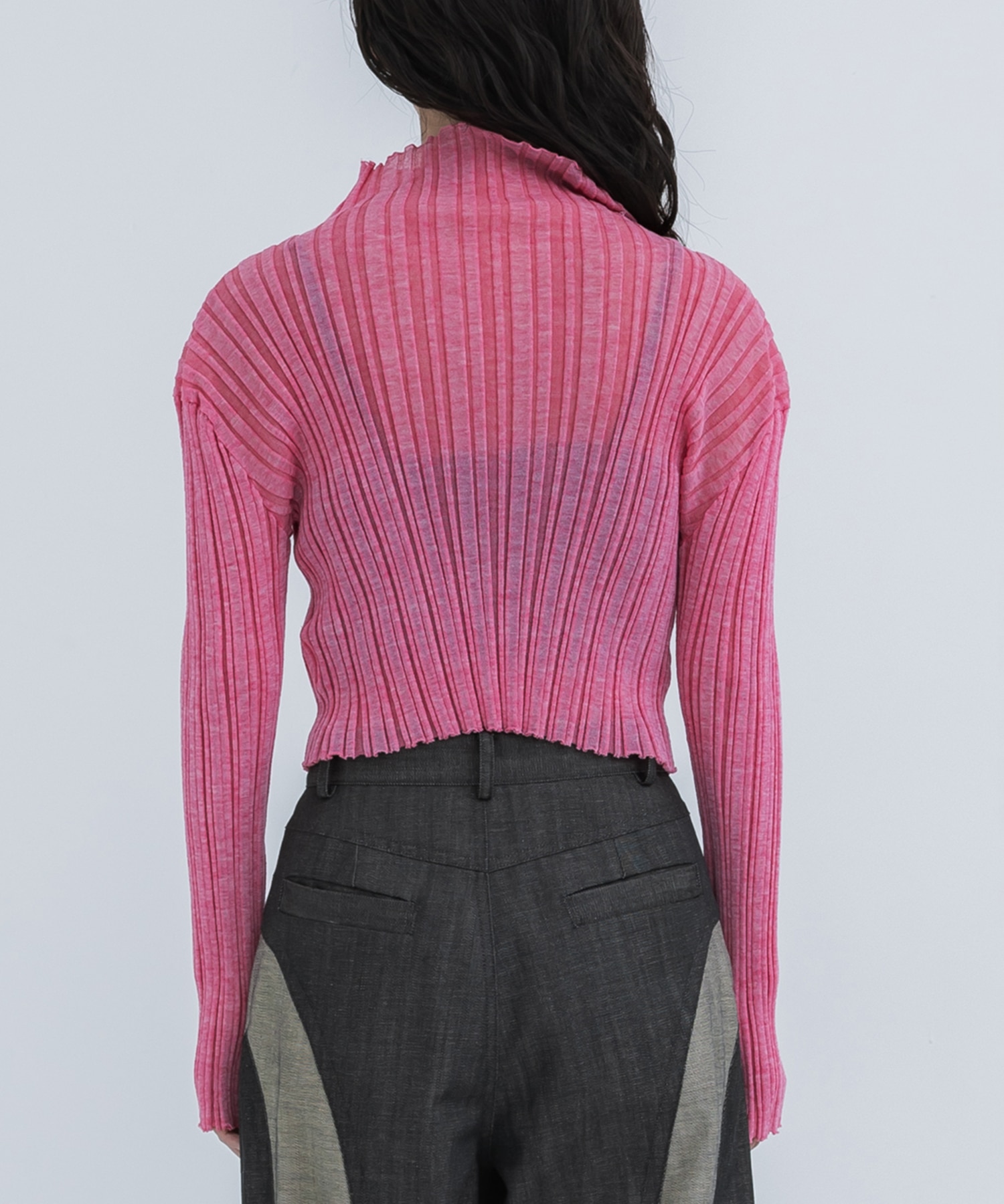 Sheer Rib Knit Cardigan STUDIOUS
