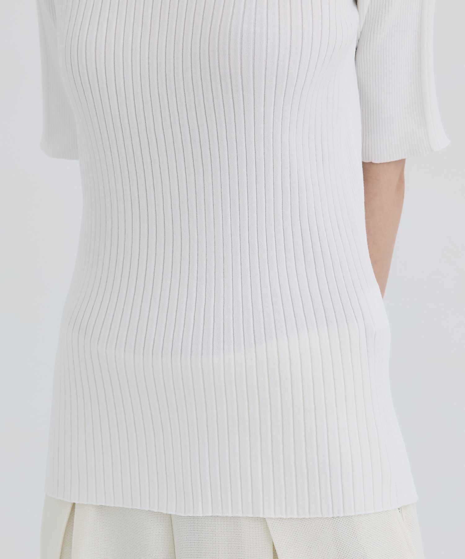 別注HALF SLEEVE RIB TOP WRAPINKNOT