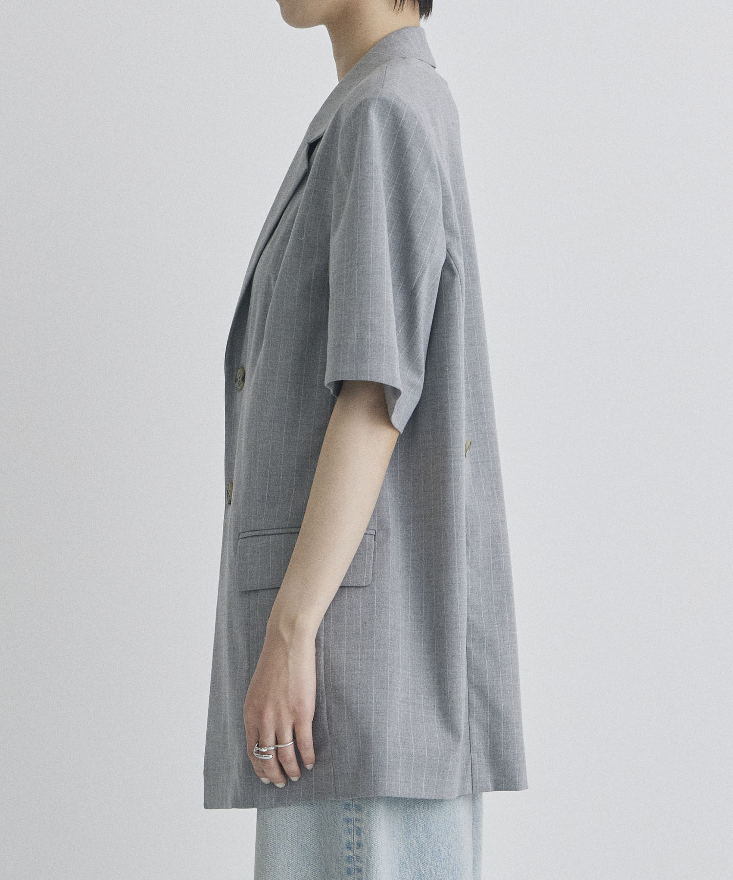 Pinstripe Half Sleeve Jacket STUDIOUS