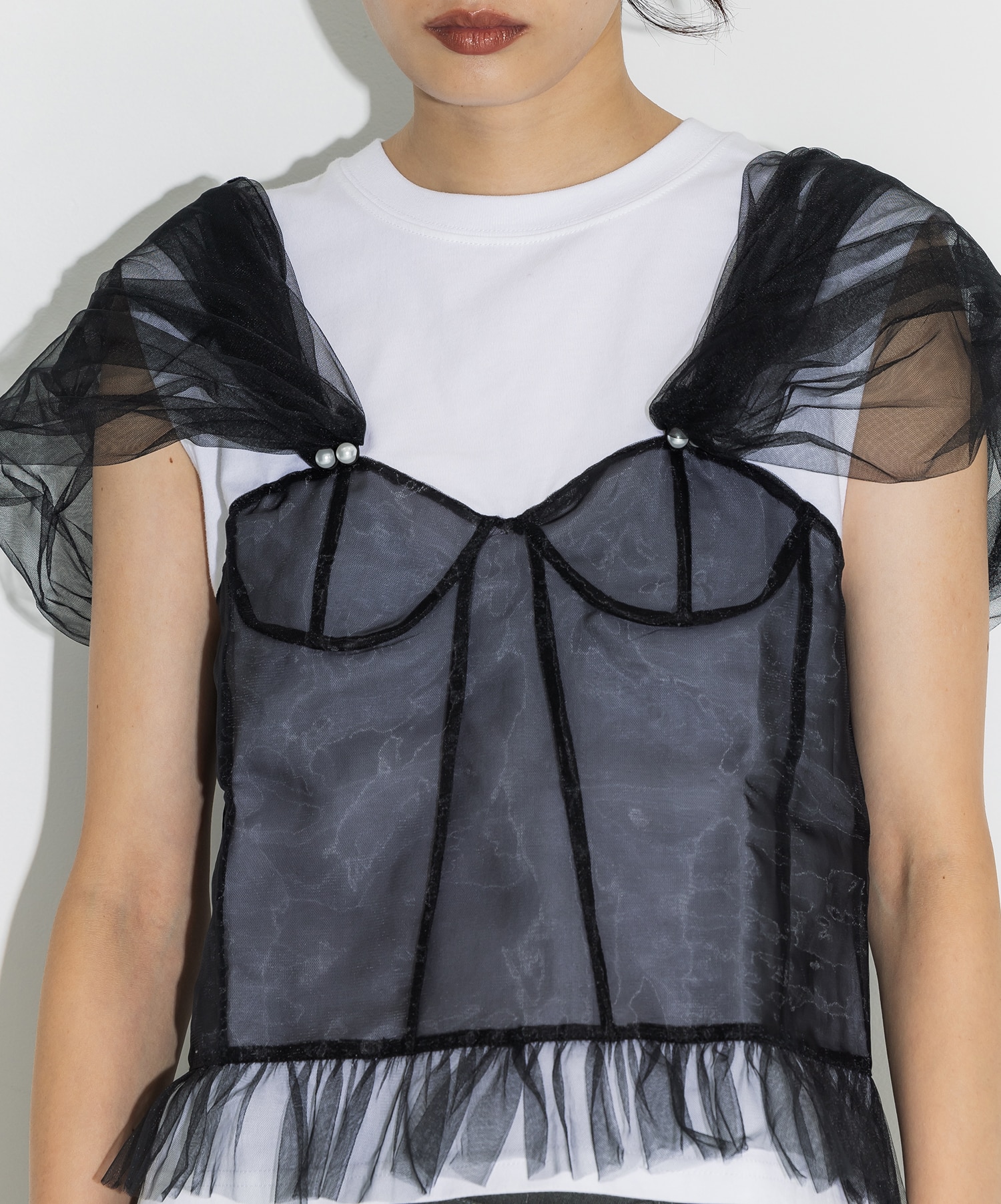 別注Tulle Corsert T-shirt VIVIANO