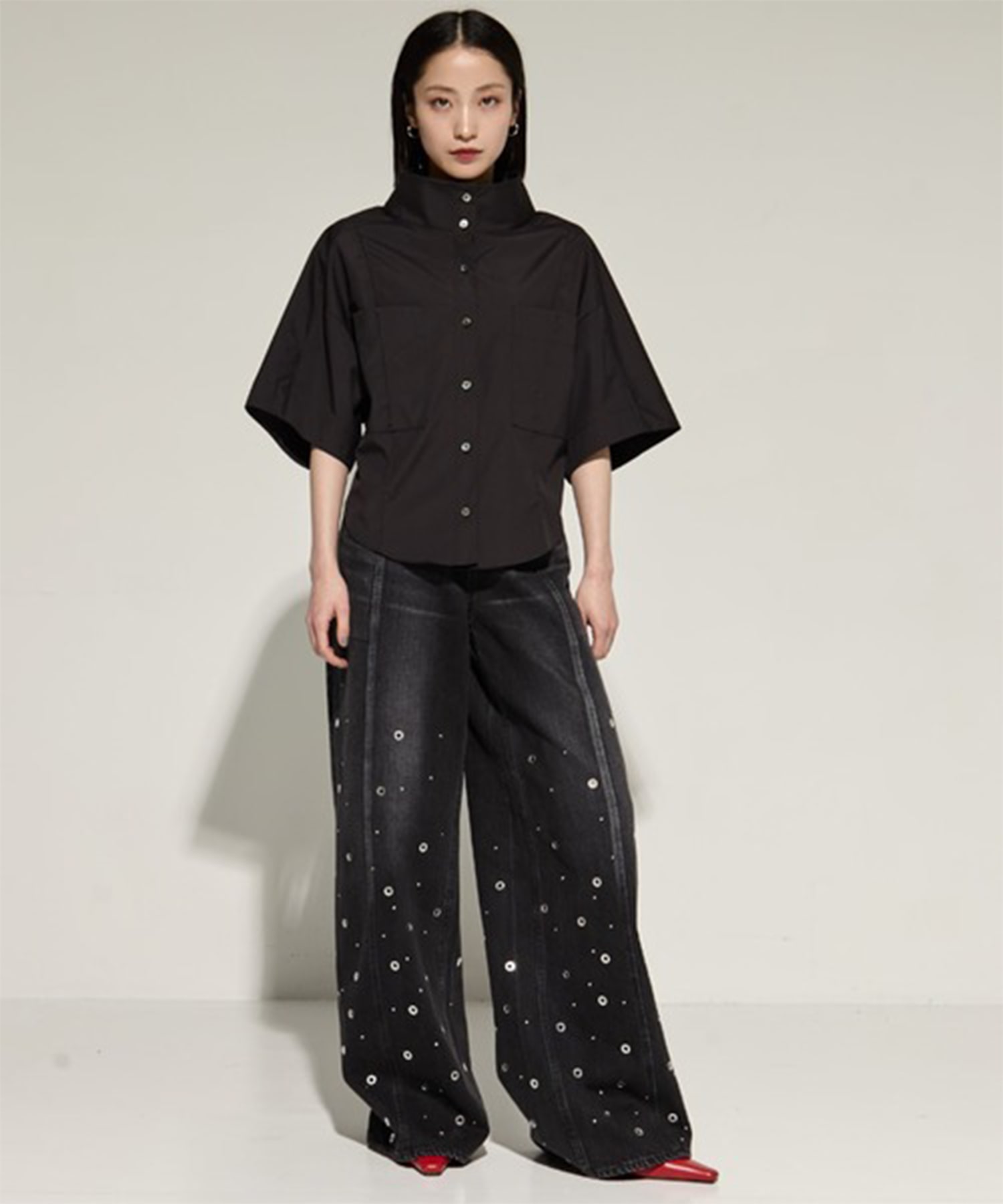 2way Collar Cotton Shirt STUDIOUS