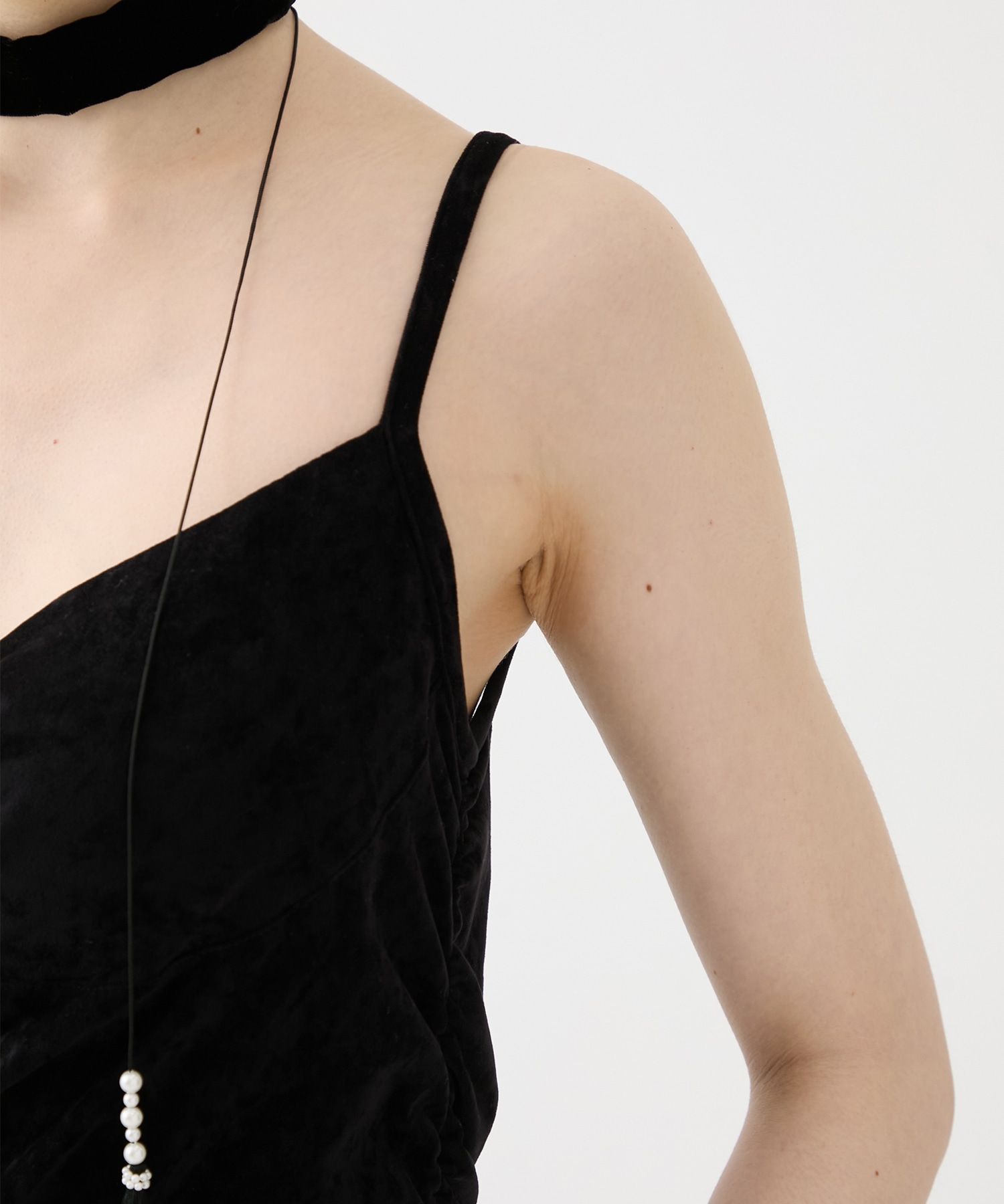 別注VELOUR SHEER CUT HEM DRESS FETICO
