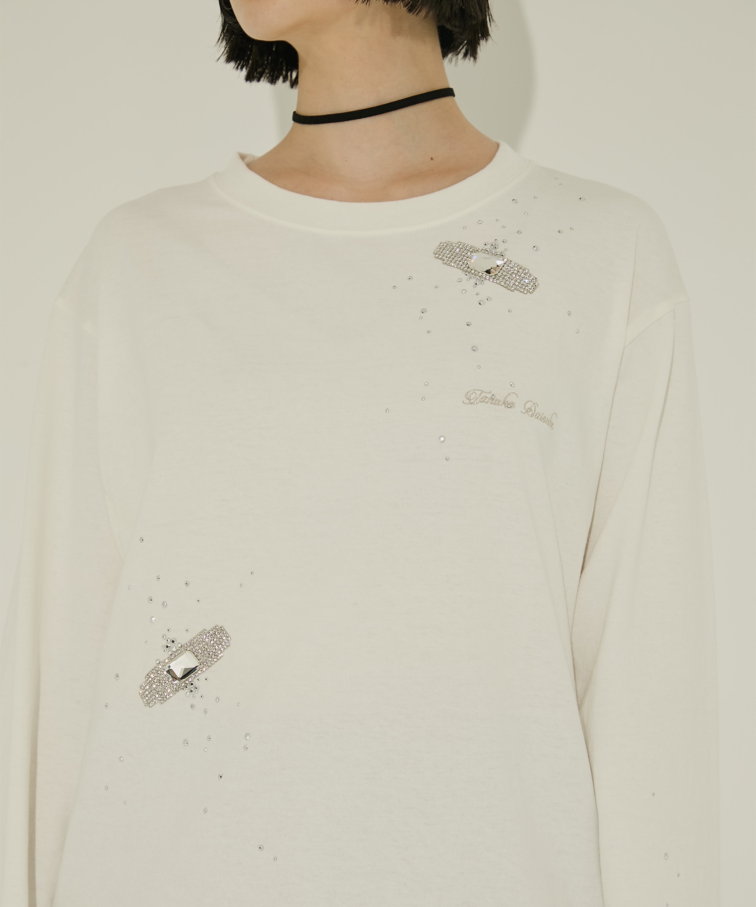 Bijou Aid long sleeve T-shirt White tanakadaisuke