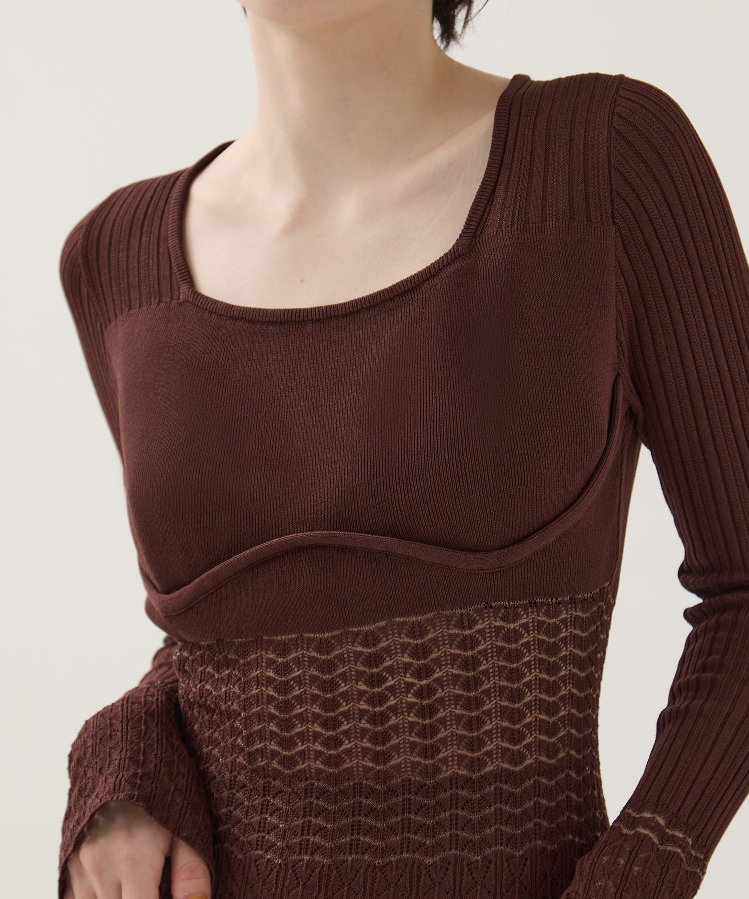 別注Square Neck Ripple Knit EMILY ODA