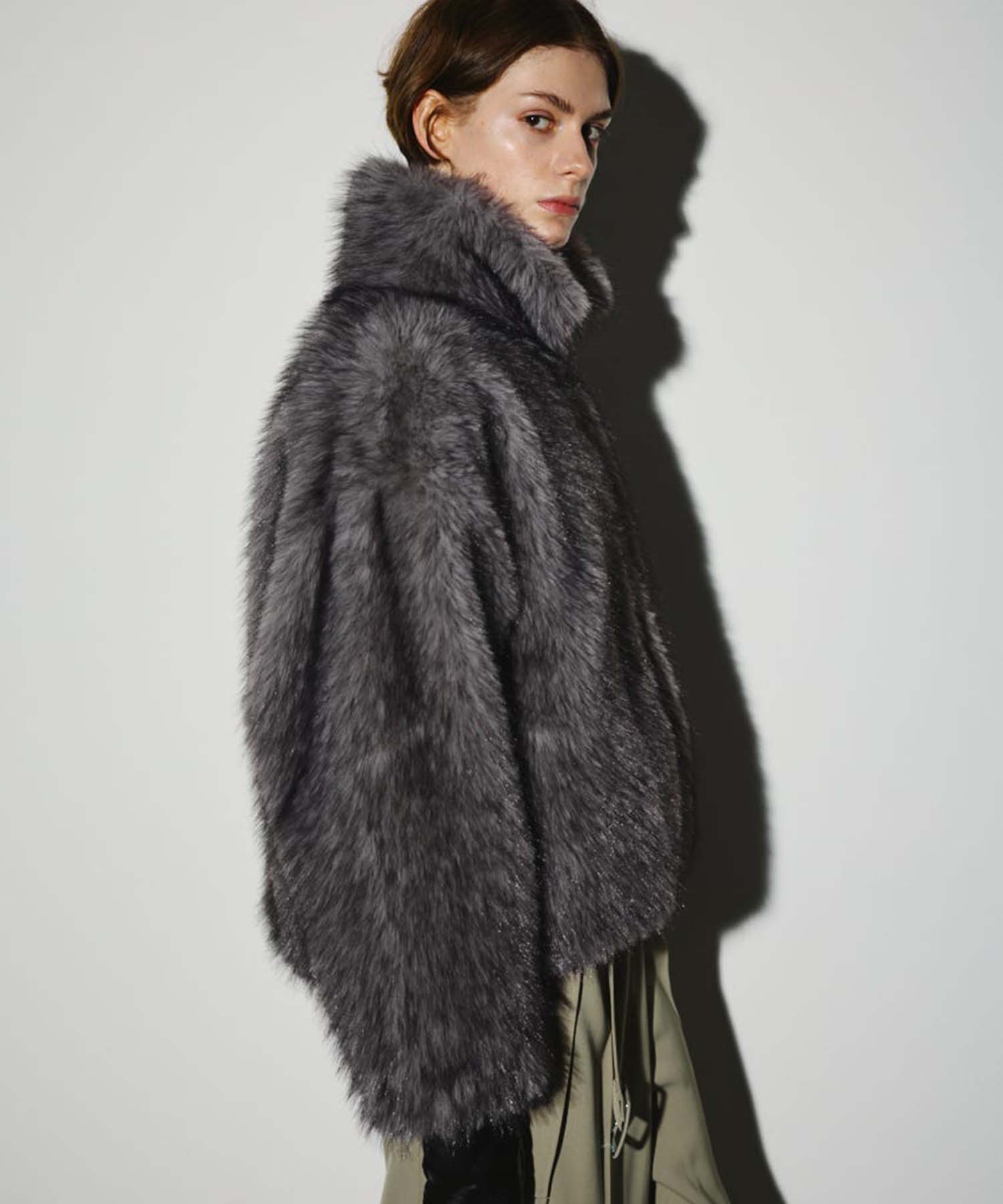 High collar faux fur jacket RIM.ARK