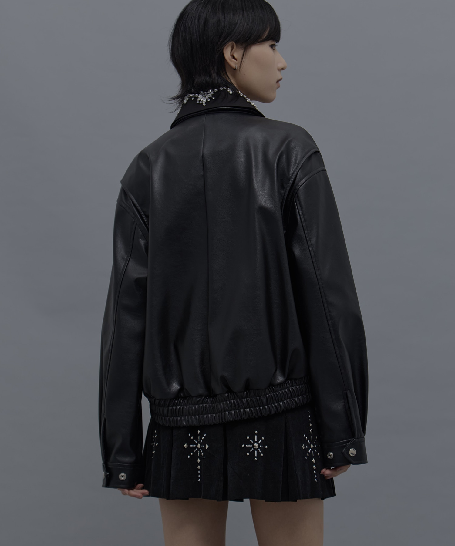 crystal bijou collar 2WAY blouson tanakadaisuke