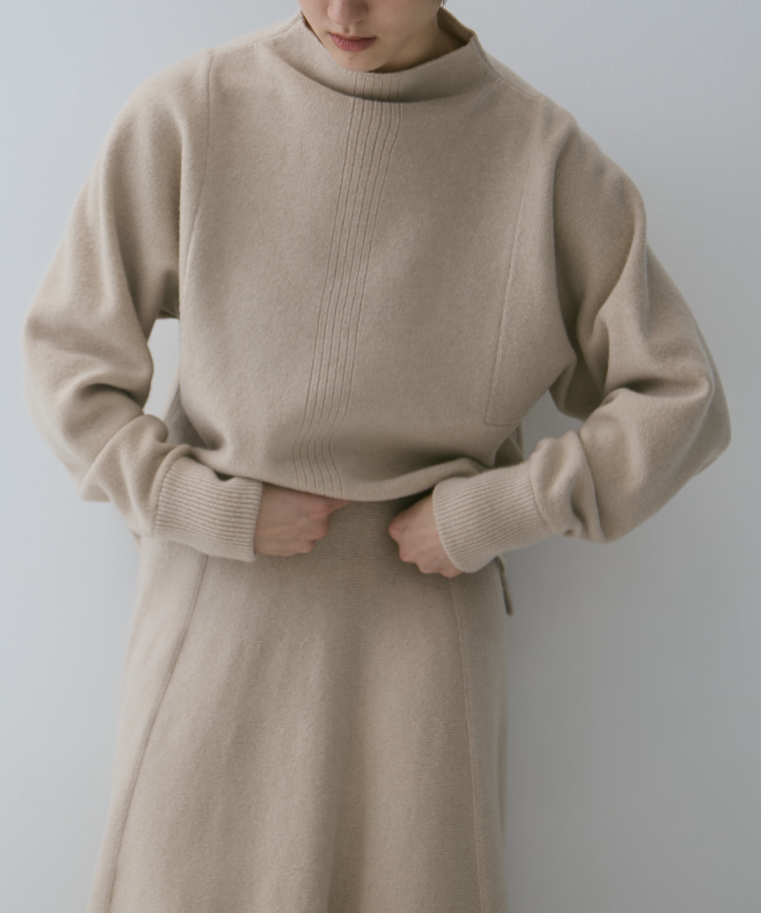 別注 CASHMERE BOAT NECK KNIT WRAPINKNOT