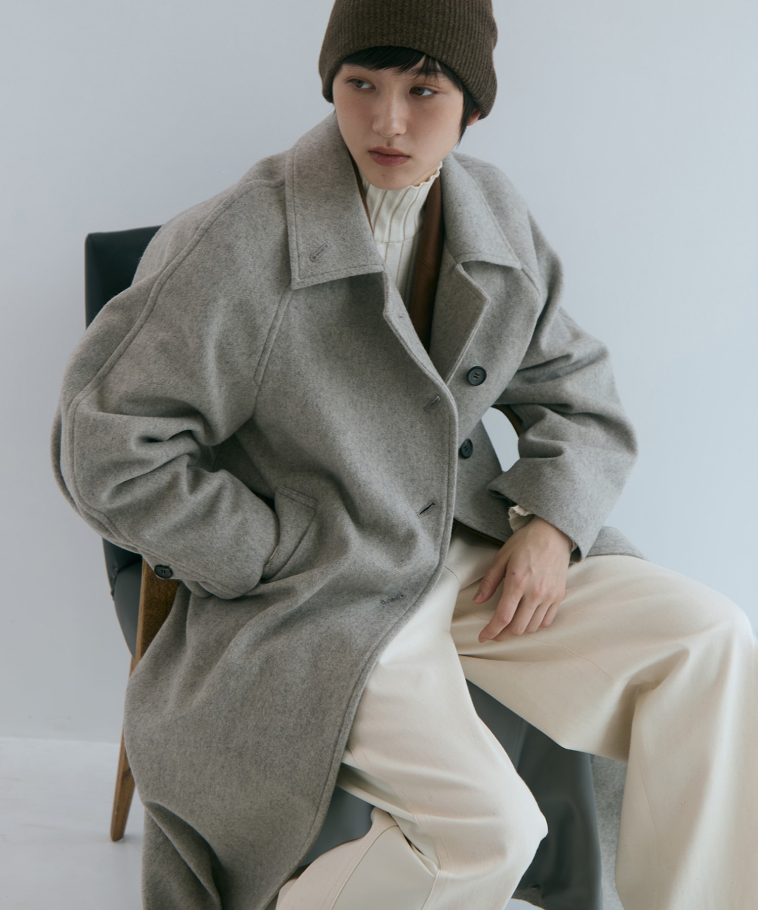 Stand Collar Wool Coat STUDIOUS