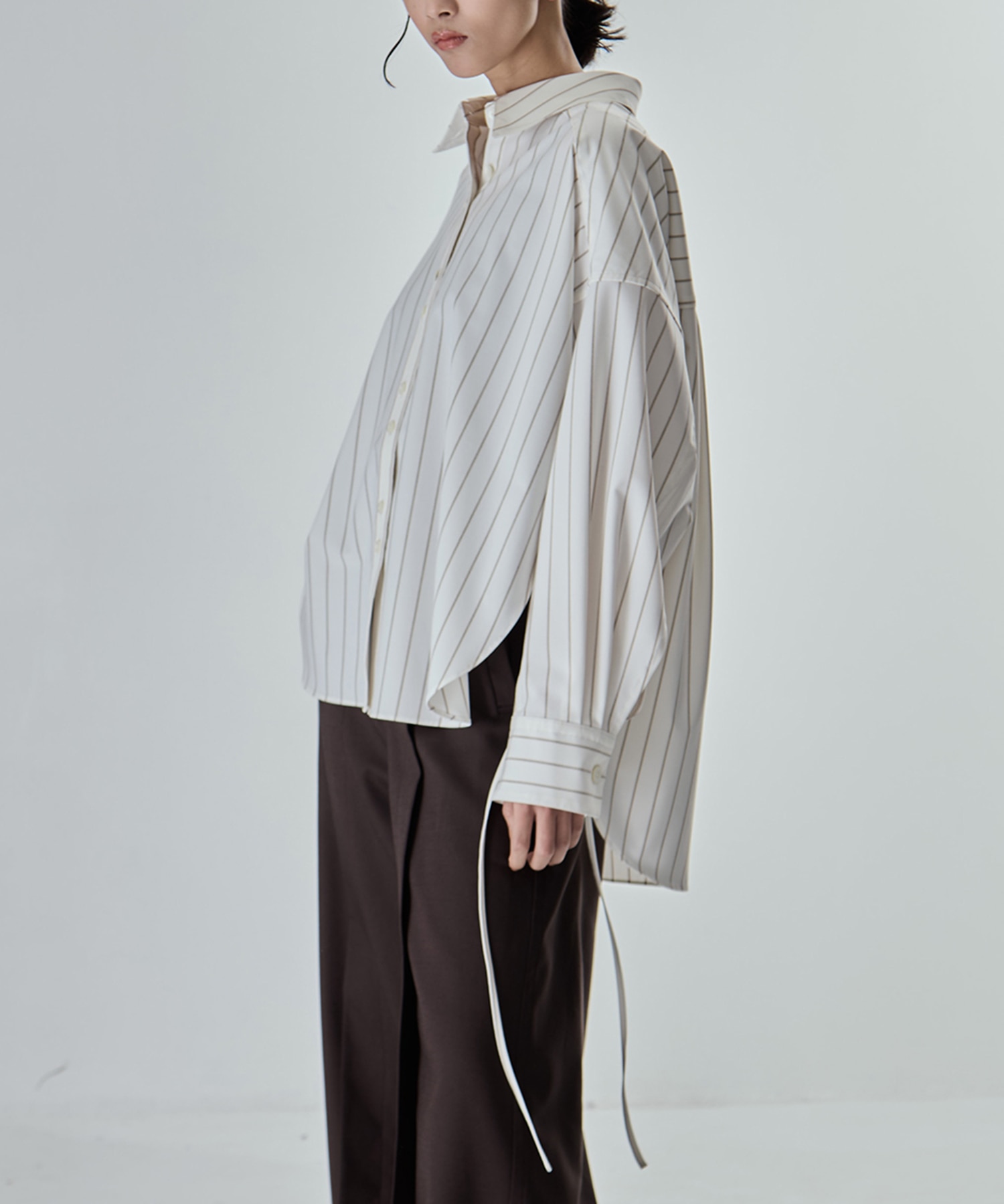 Wide Stripe 2way Shirt STUDIOUS