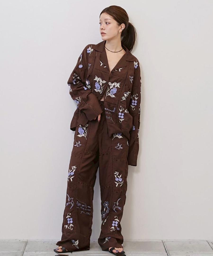 Embroidery Patchwork Shirts TODAYFUL