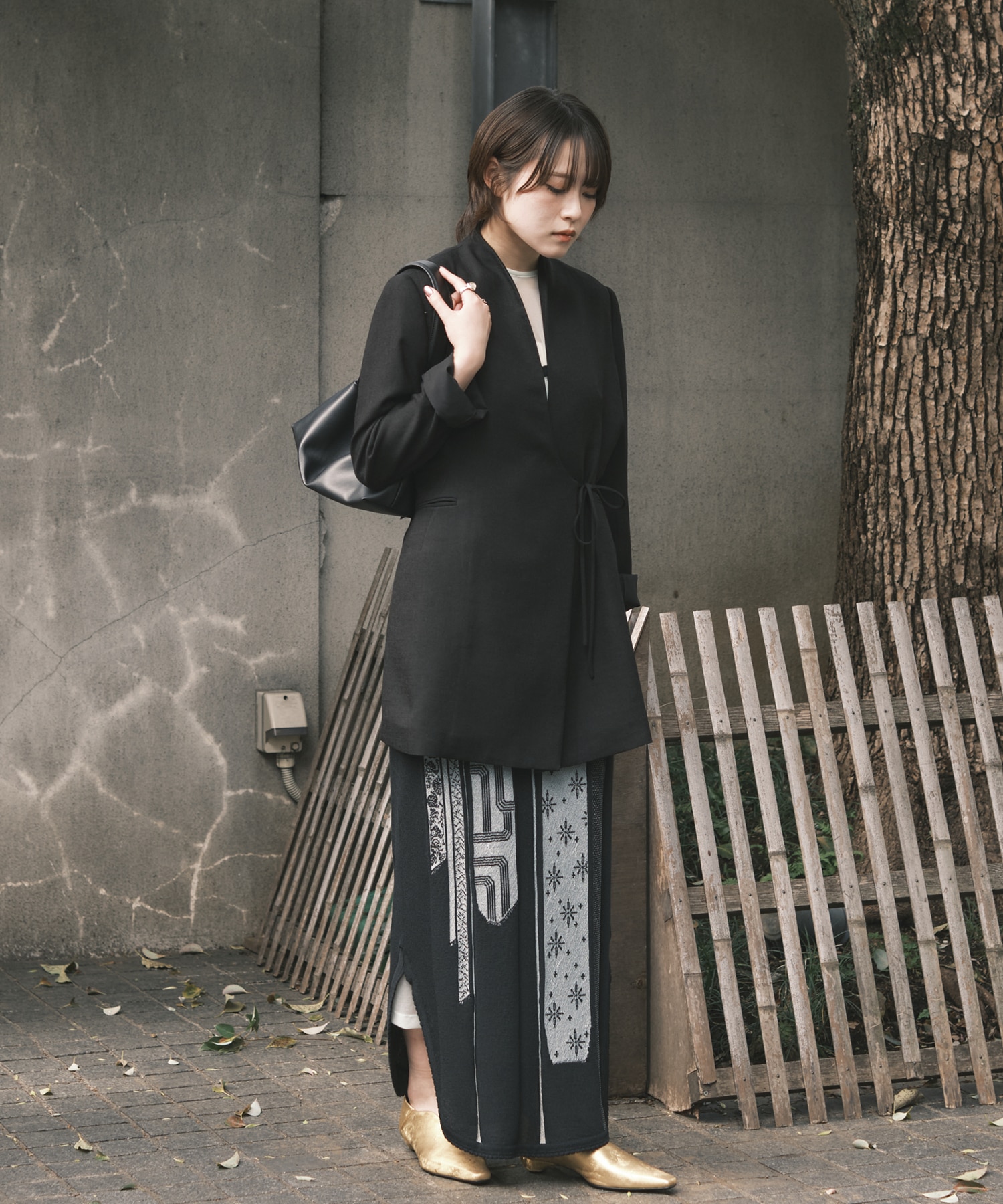 Multi-Pattern Knit Dress Mame Kurogouchi
