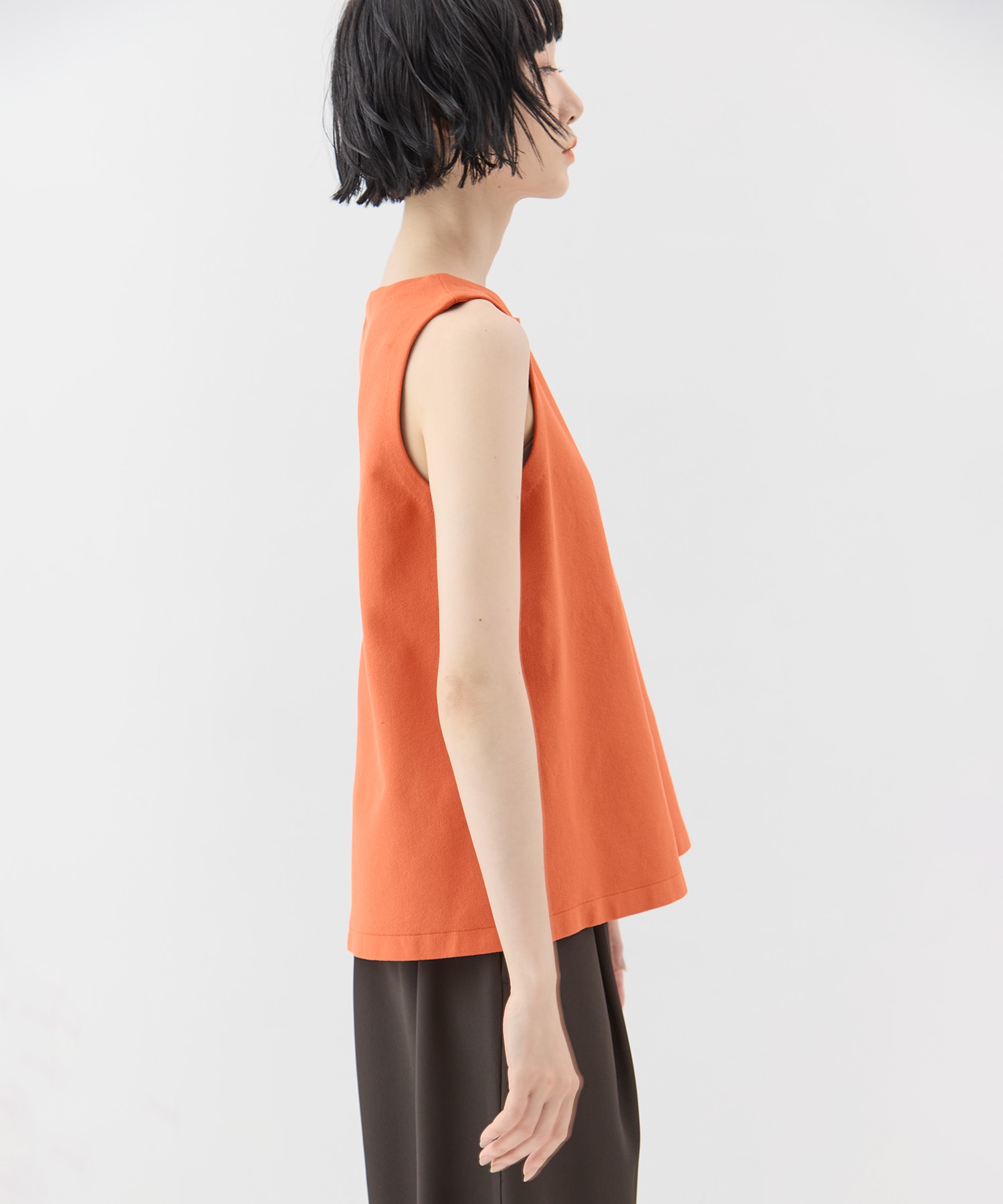 別注no sleeve knit tops WRAPINKNOT