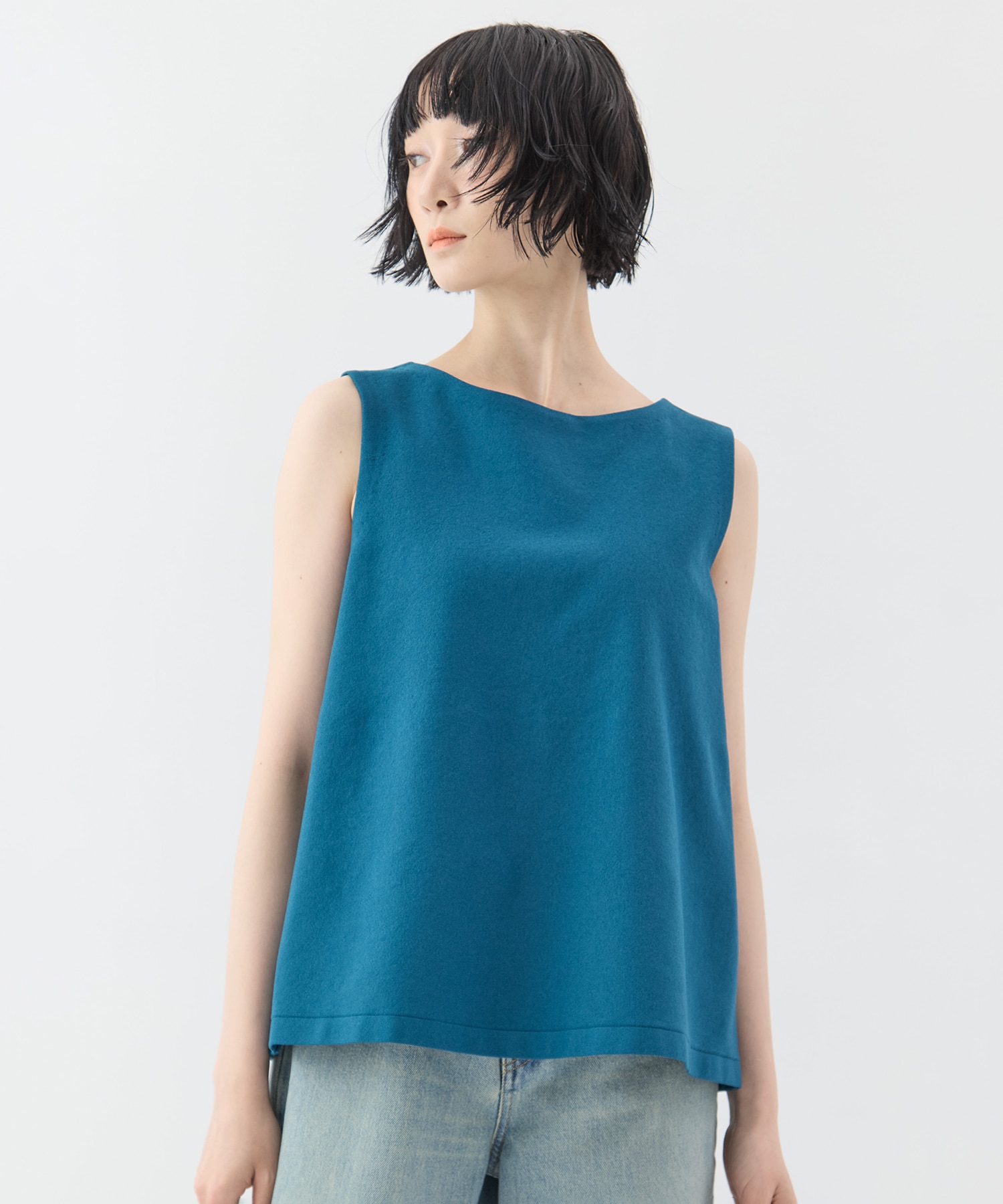 別注no sleeve knit tops WRAPINKNOT