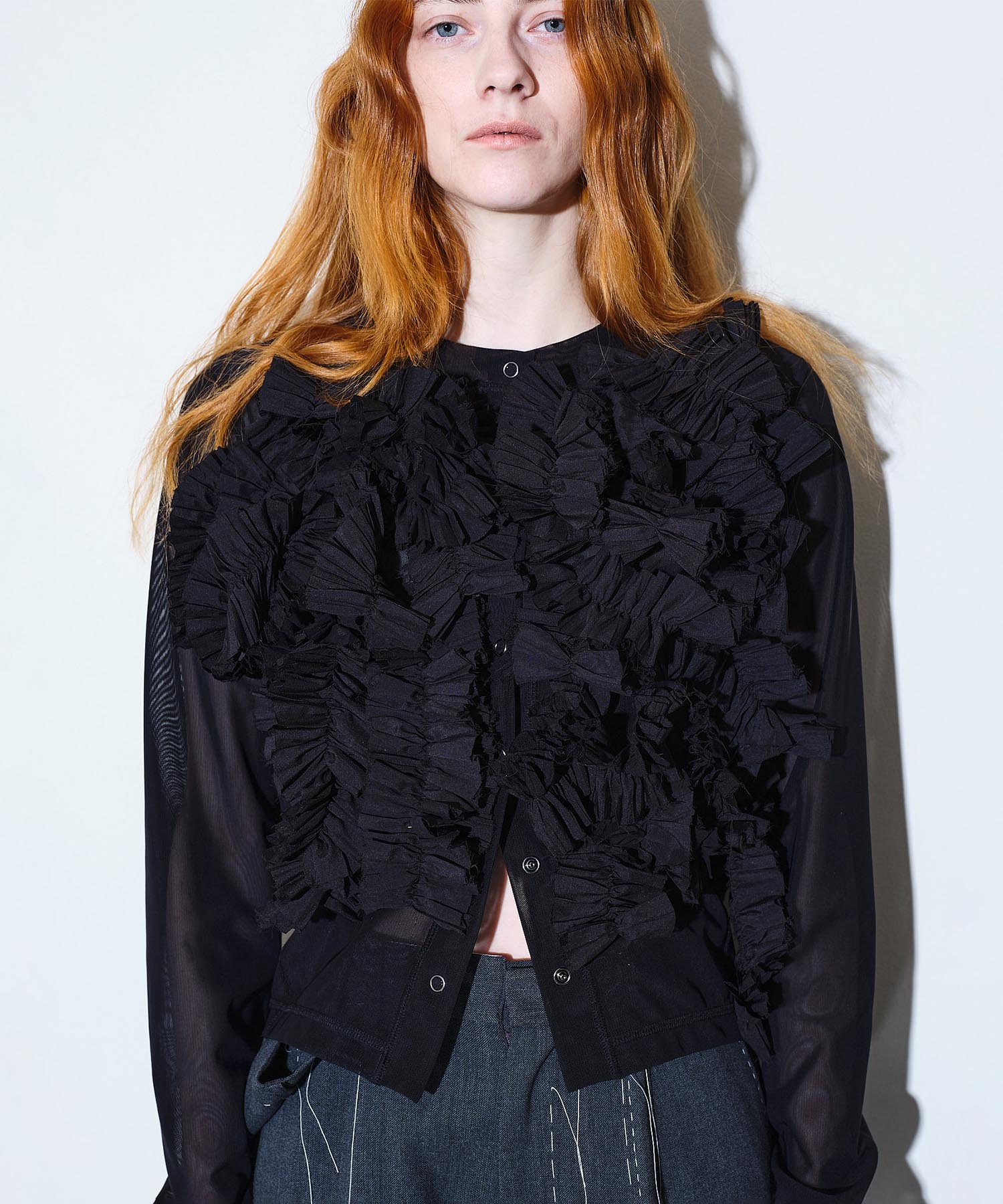 Daria motif tulle cardigan HEELAL