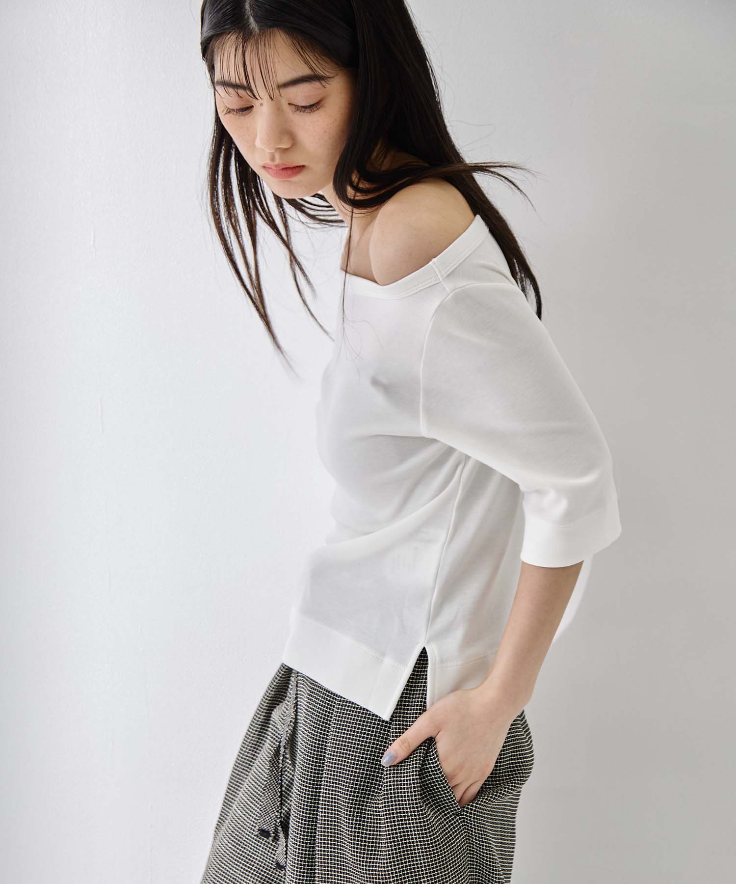 Luxury Cotton Boat Neck Tee STUDIOUS