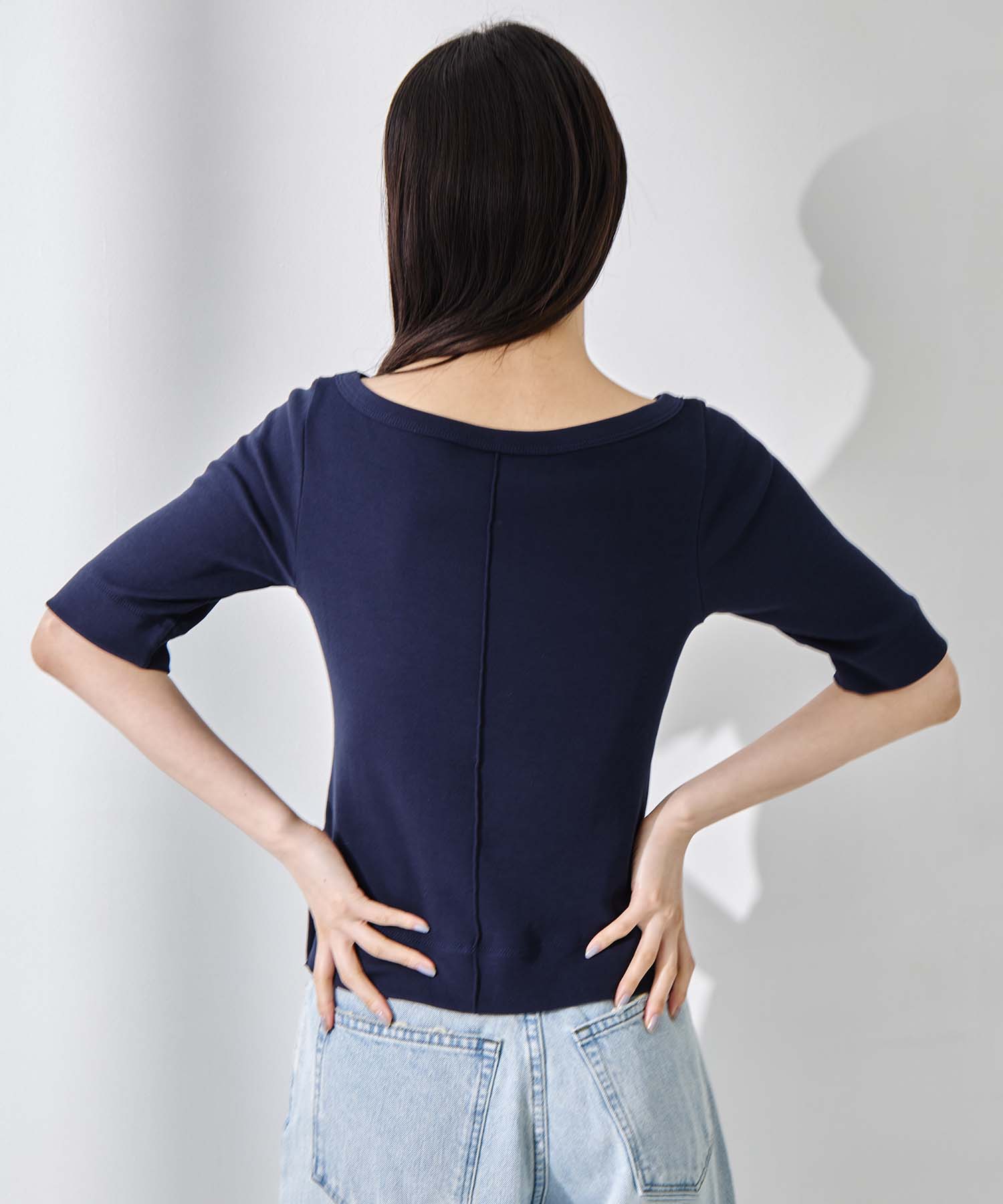 Luxury Cotton Boat Neck Tee STUDIOUS