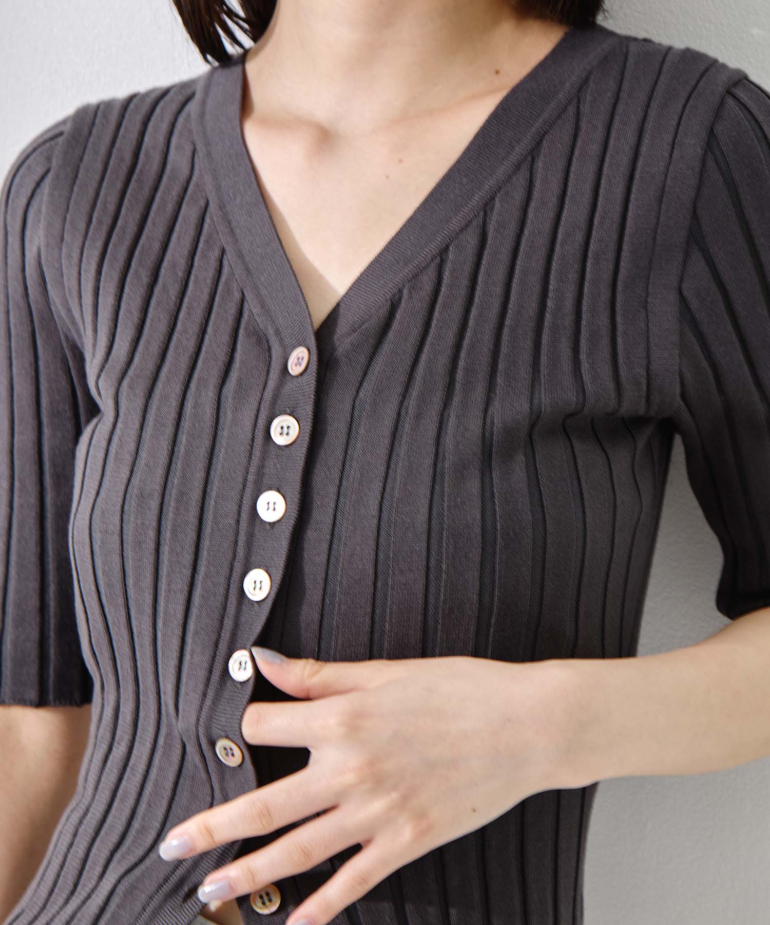 Silk Viscose Wide Rib Cardigan STUDIOUS