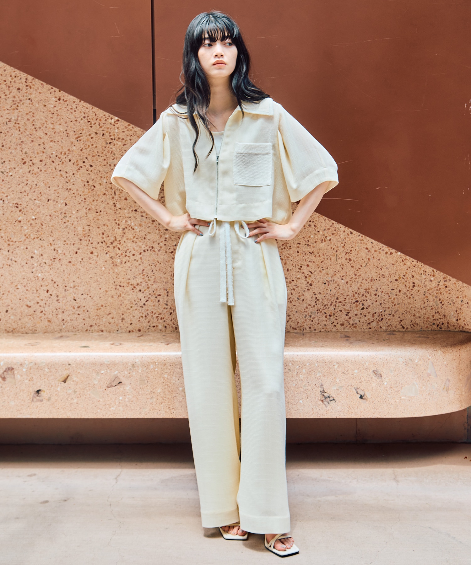 Washable Mesh Relax Trousers STUDIOUS