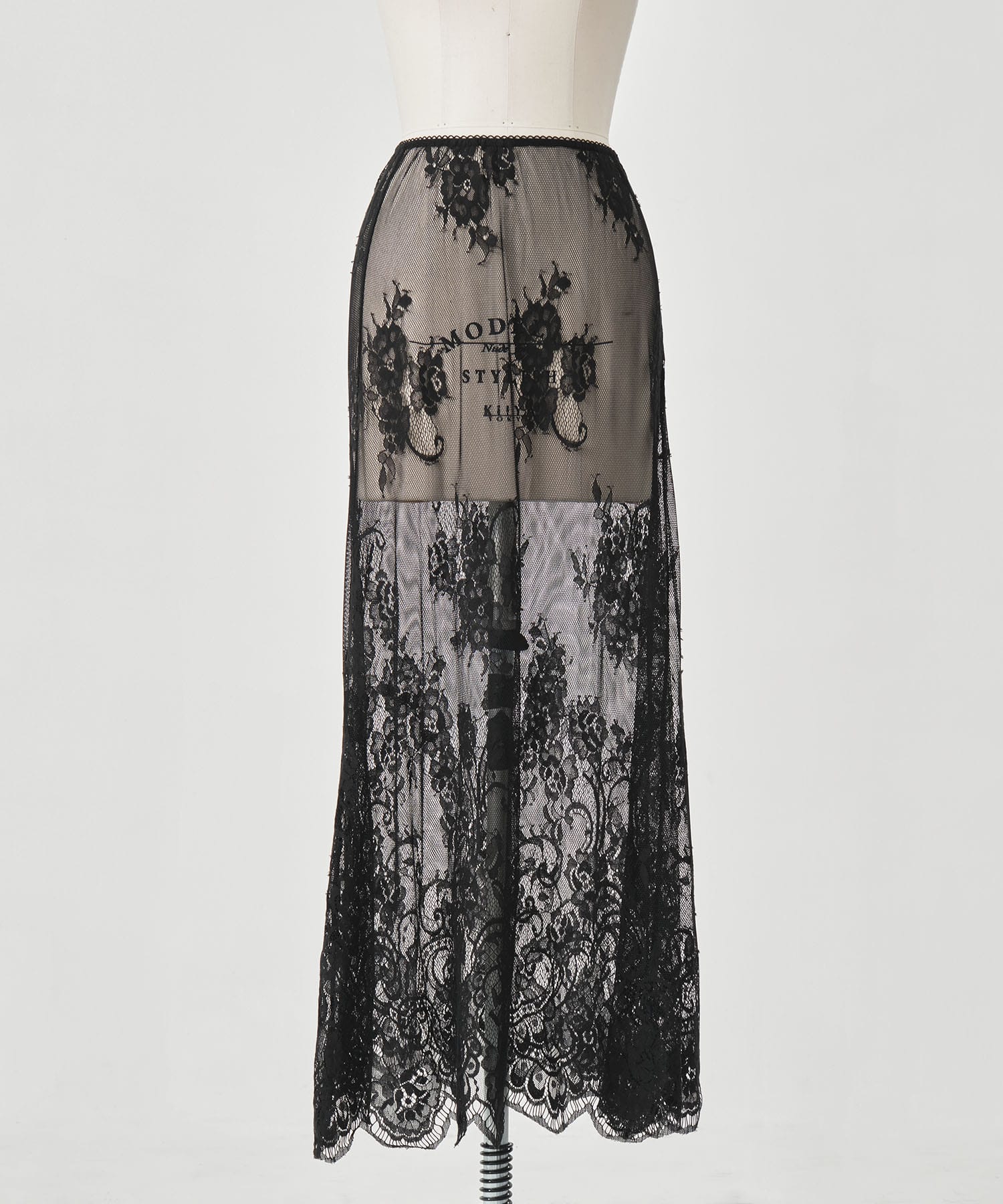 REMAKE LIKE DENIM LACE LAYERED SKIRT AMERI