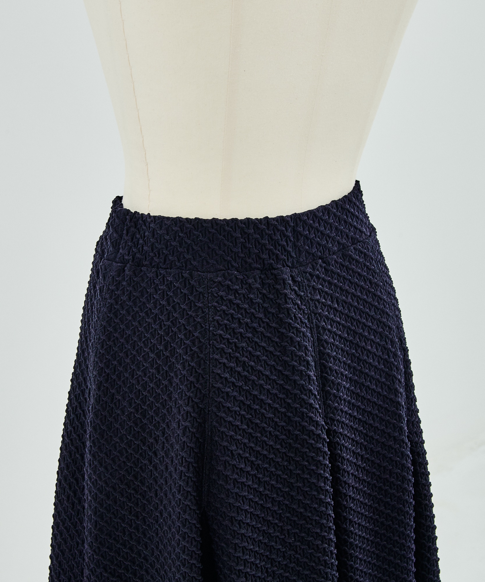 Shirring Jersey Jacquard Pleats Skirt Mame Kurogouchi
