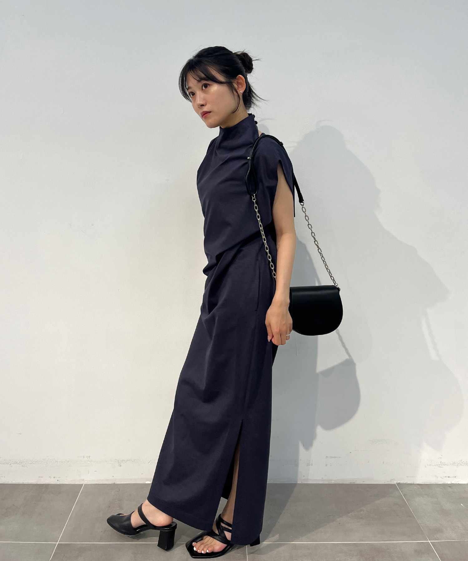 Cotton Jersey Asymmetric Dress Mame Kurogouchi