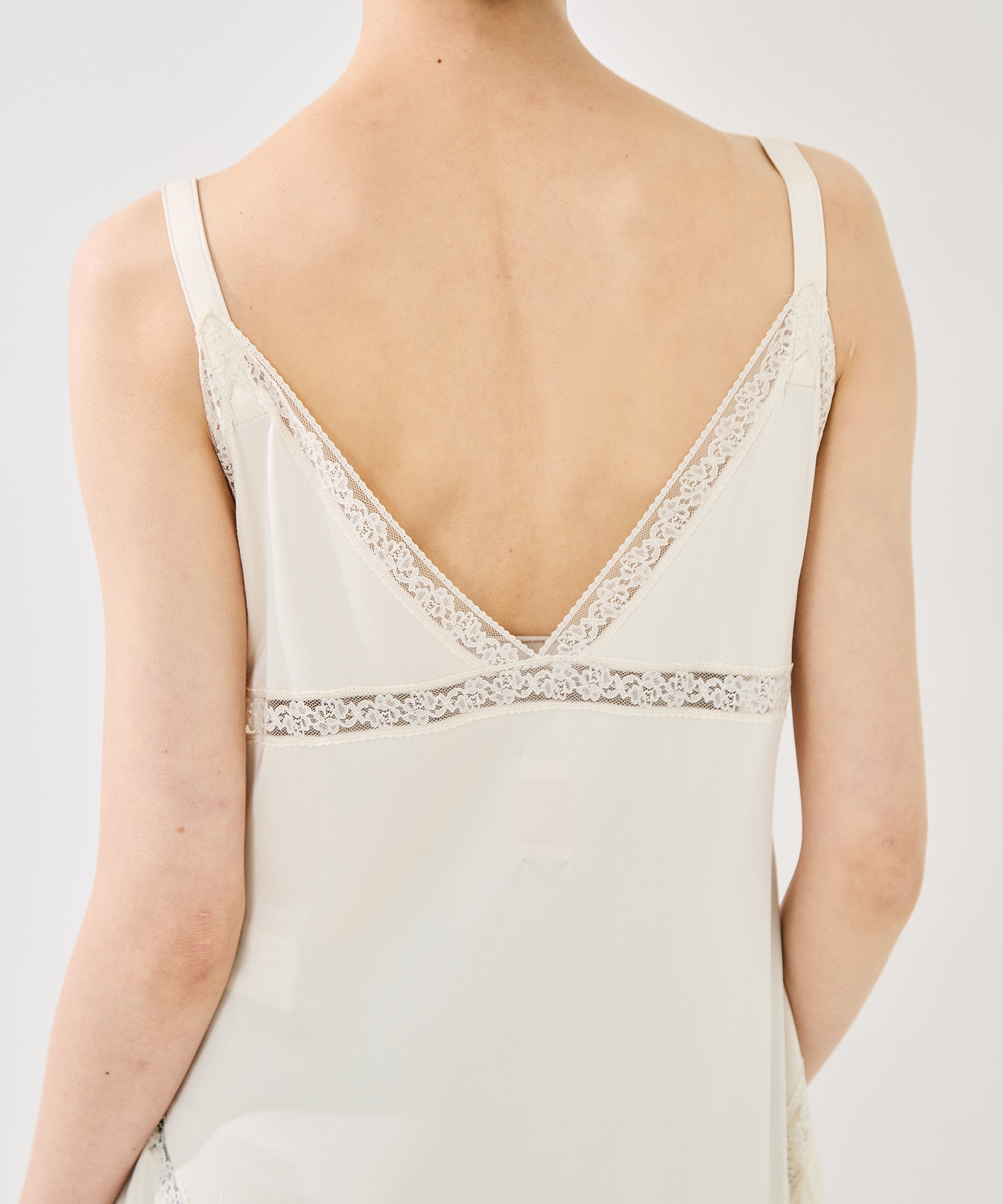 SATIN JERSEY LACE-TRIM SLIP DRESS FETICO