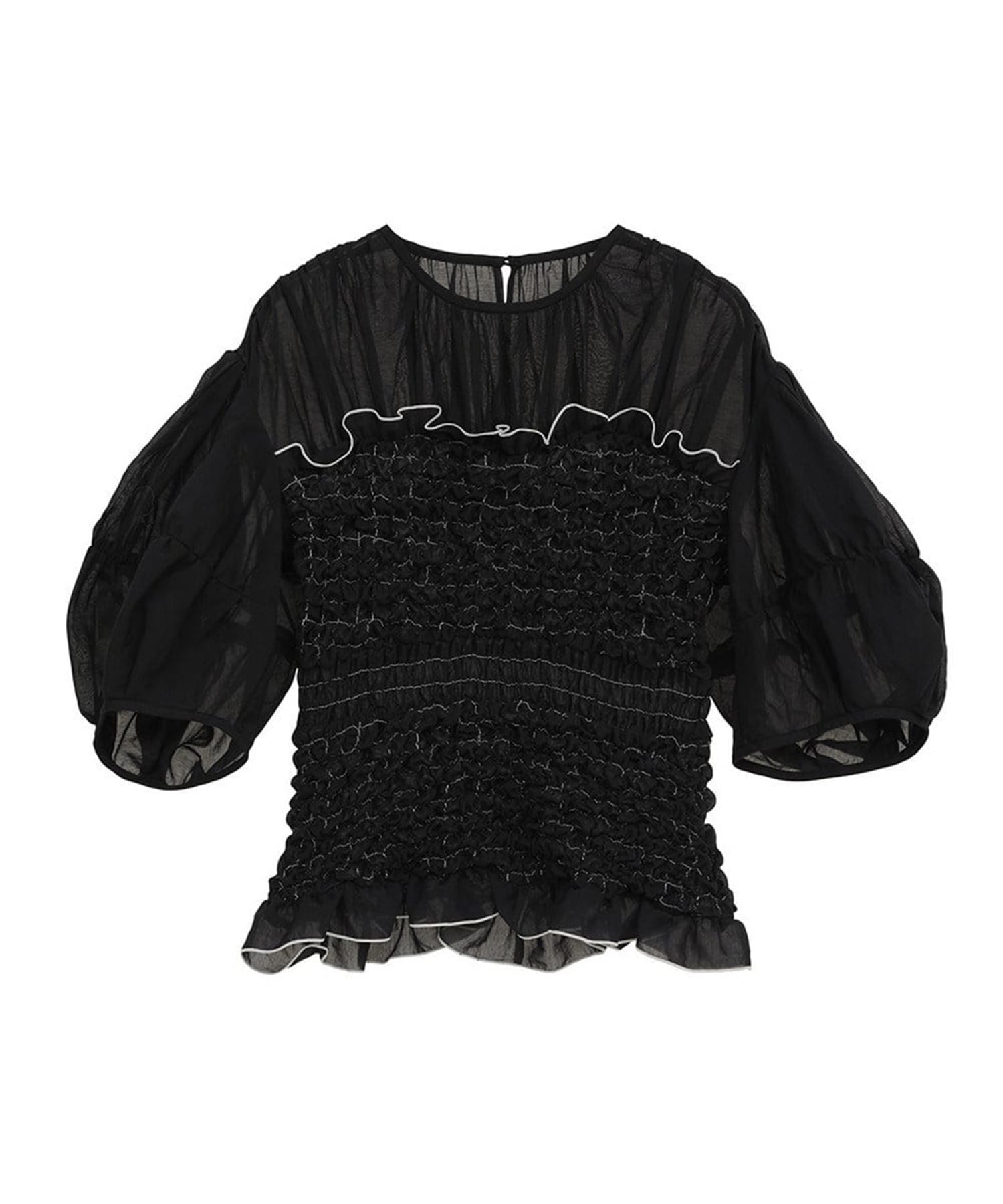 COLOR STITCHED SHIRRING TOPS CLANE