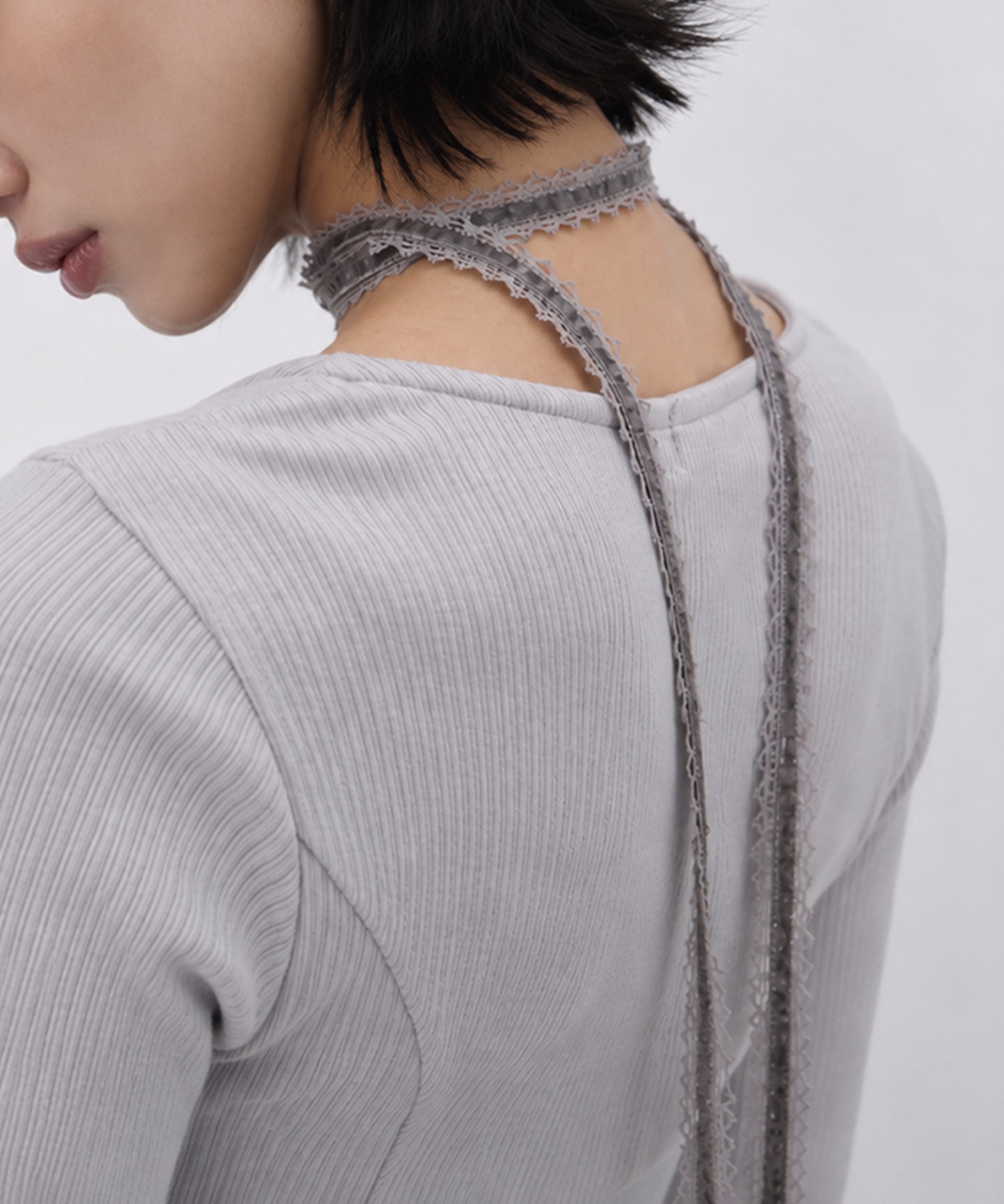 別注 choker ribbon cardigan tanakadaisuke