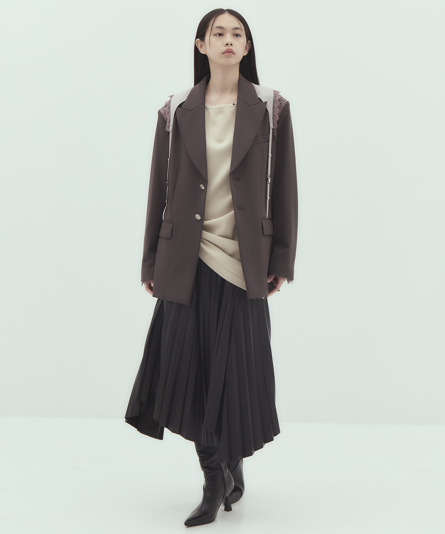 garter collar peaked lapel jacket tanakadaisuke