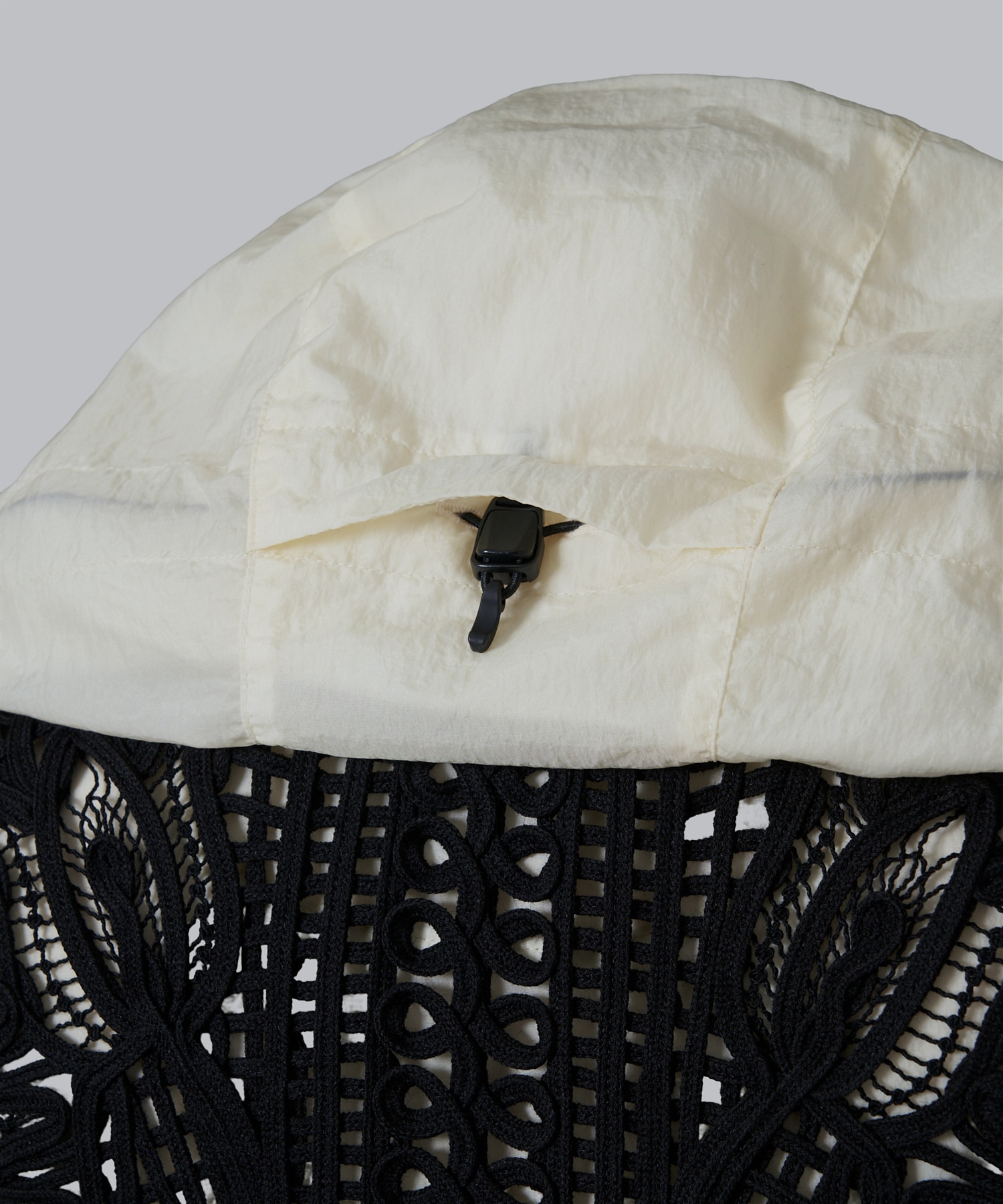 Nylon Oversized Jacket with Cording Embroidery Vest Mame Kurogouchi