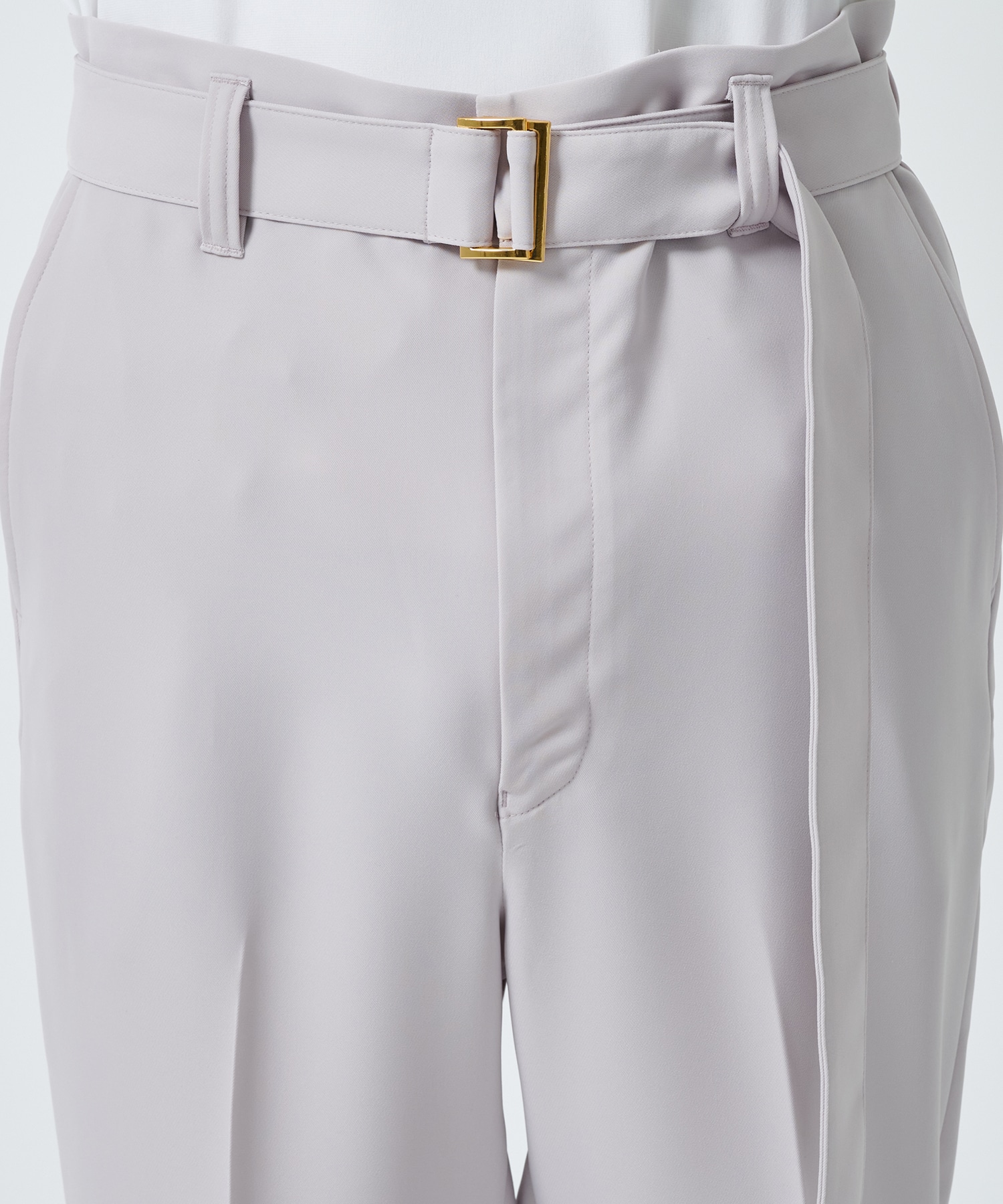 Double Satin Slim Pants with Long Belt CULLNI