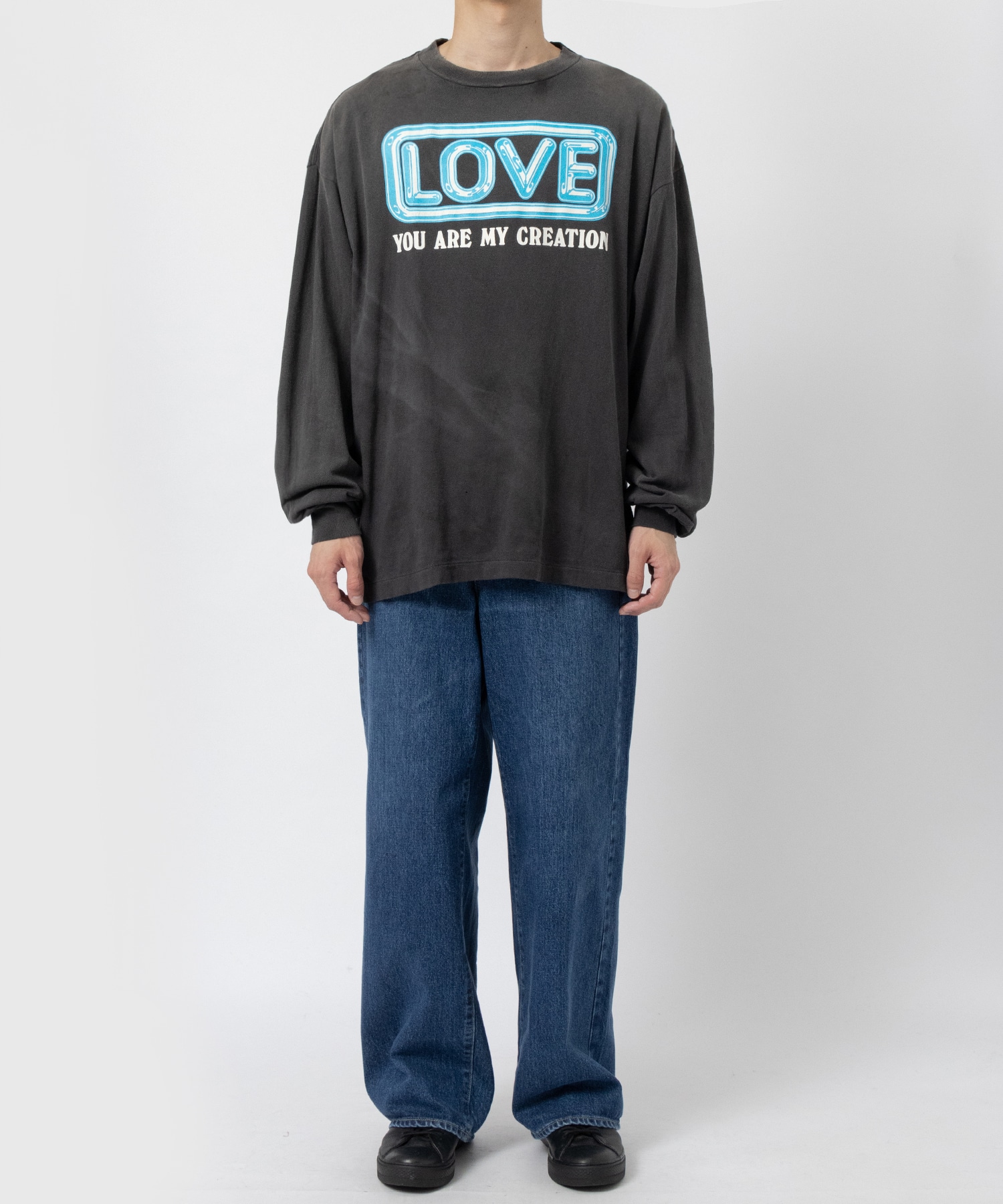 SM-YS1-0000-014/LS TEE/LOVE/BLACK SAINT M××××××