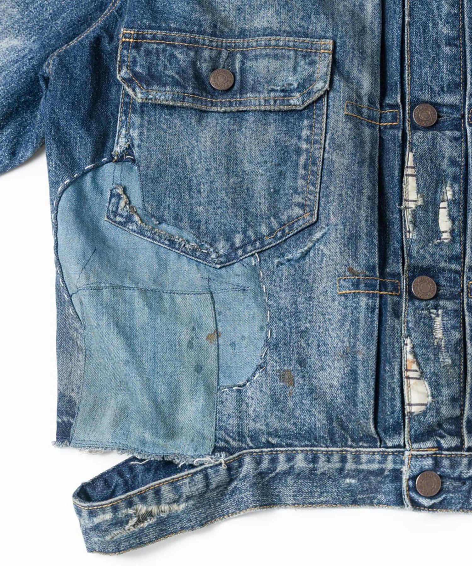 REMAKED DOUBLE POCKET DENIM JACKET ANACHRONORM